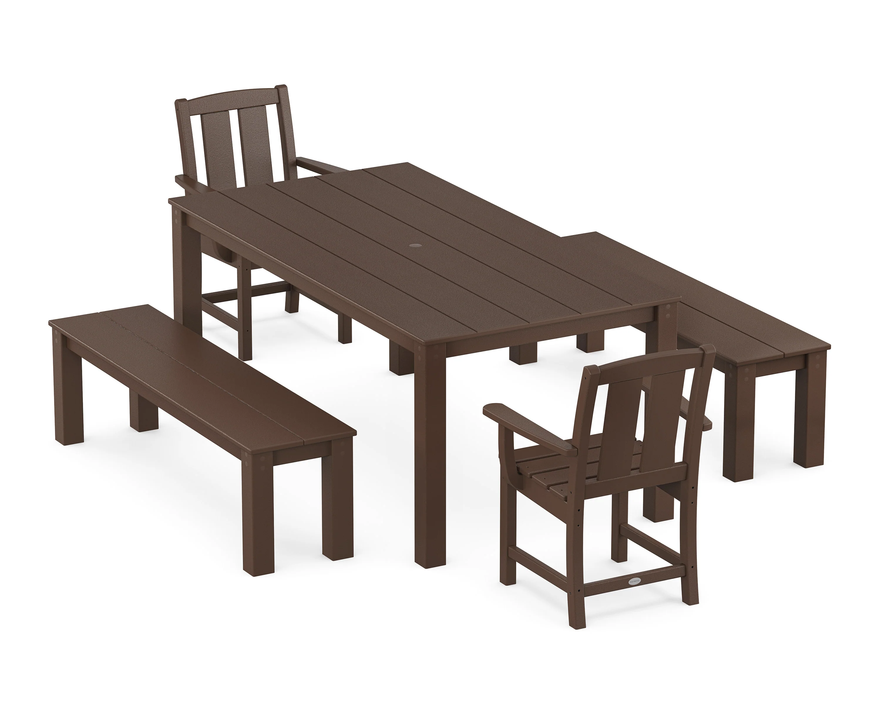 Mission 5-Piece Parsons Dining Set with Benches - Image 5