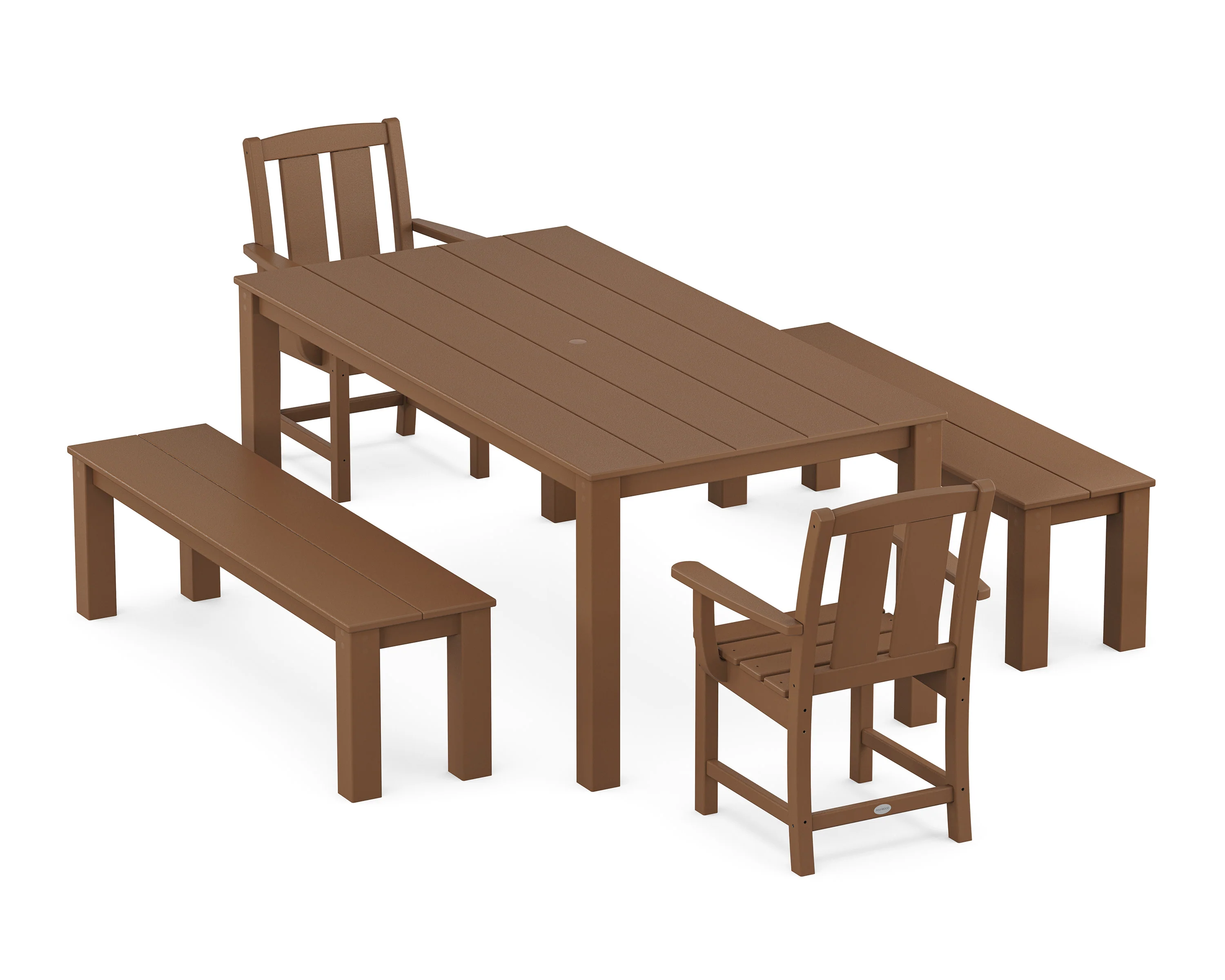Mission 5-Piece Parsons Dining Set with Benches - Image 6