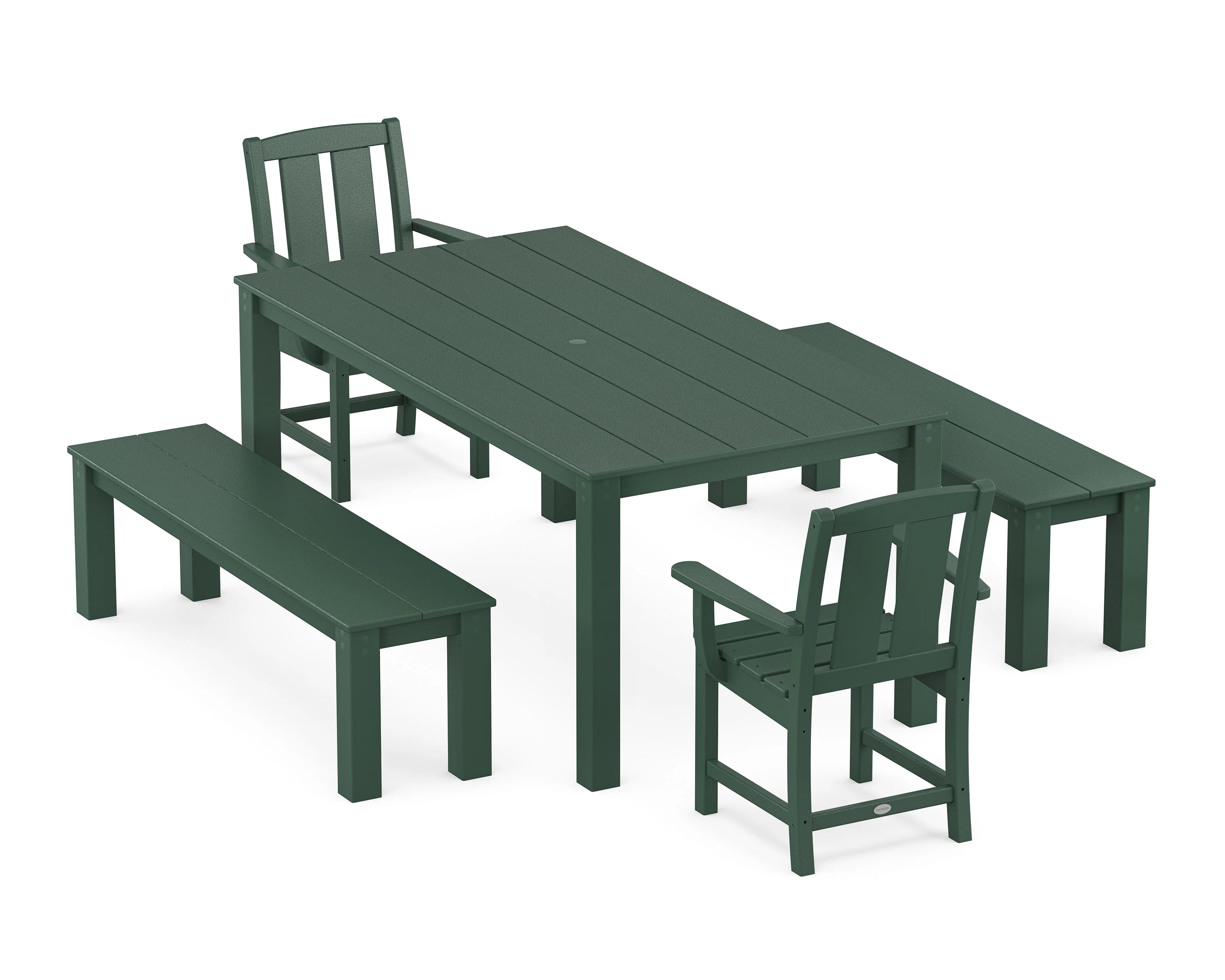 Mission 5-Piece Parsons Dining Set with Benches - Image 7