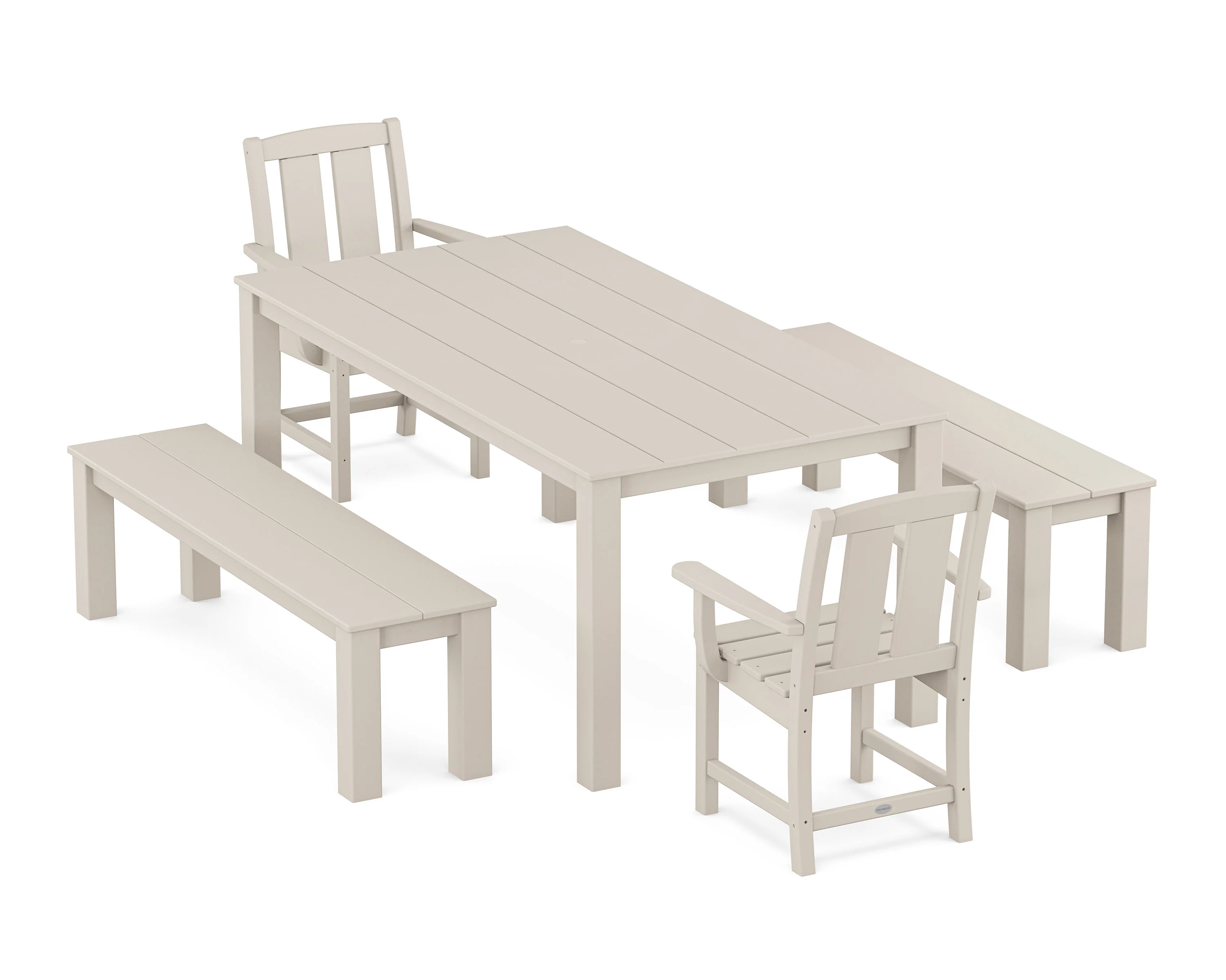 Mission 5-Piece Parsons Dining Set with Benches - Image 8