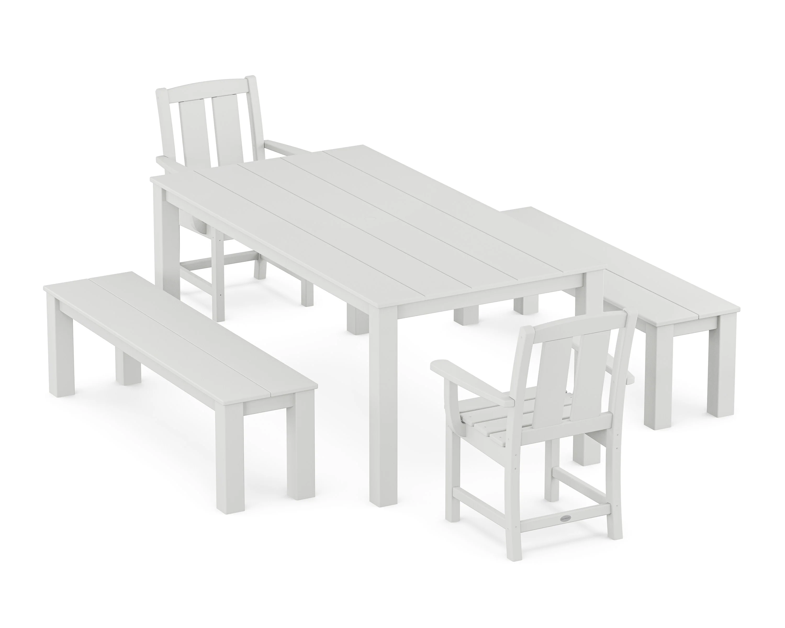 Mission 5-Piece Parsons Dining Set with Benches - Image 9