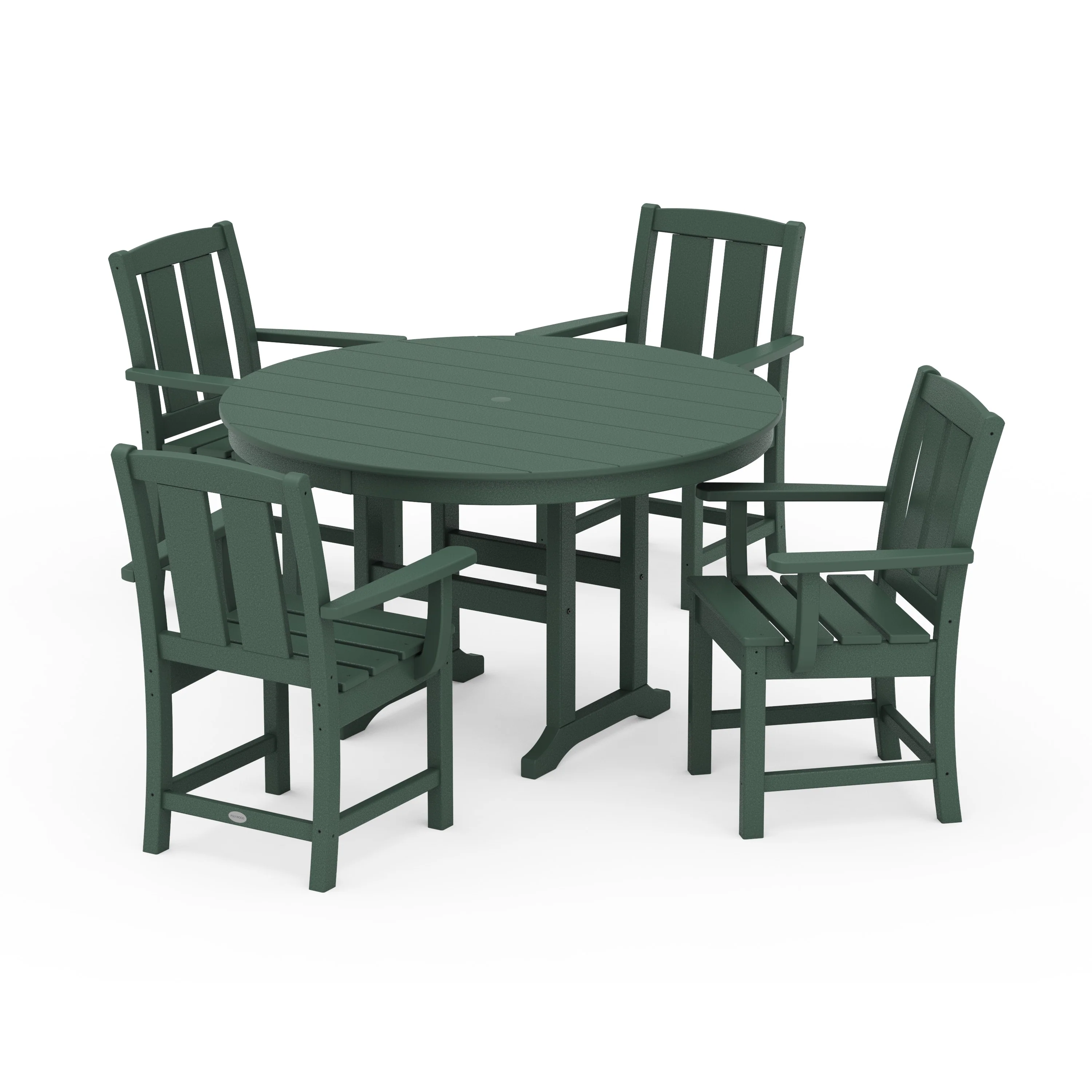 Mission 5-Piece Round Farmhouse Dining Set - Image 10