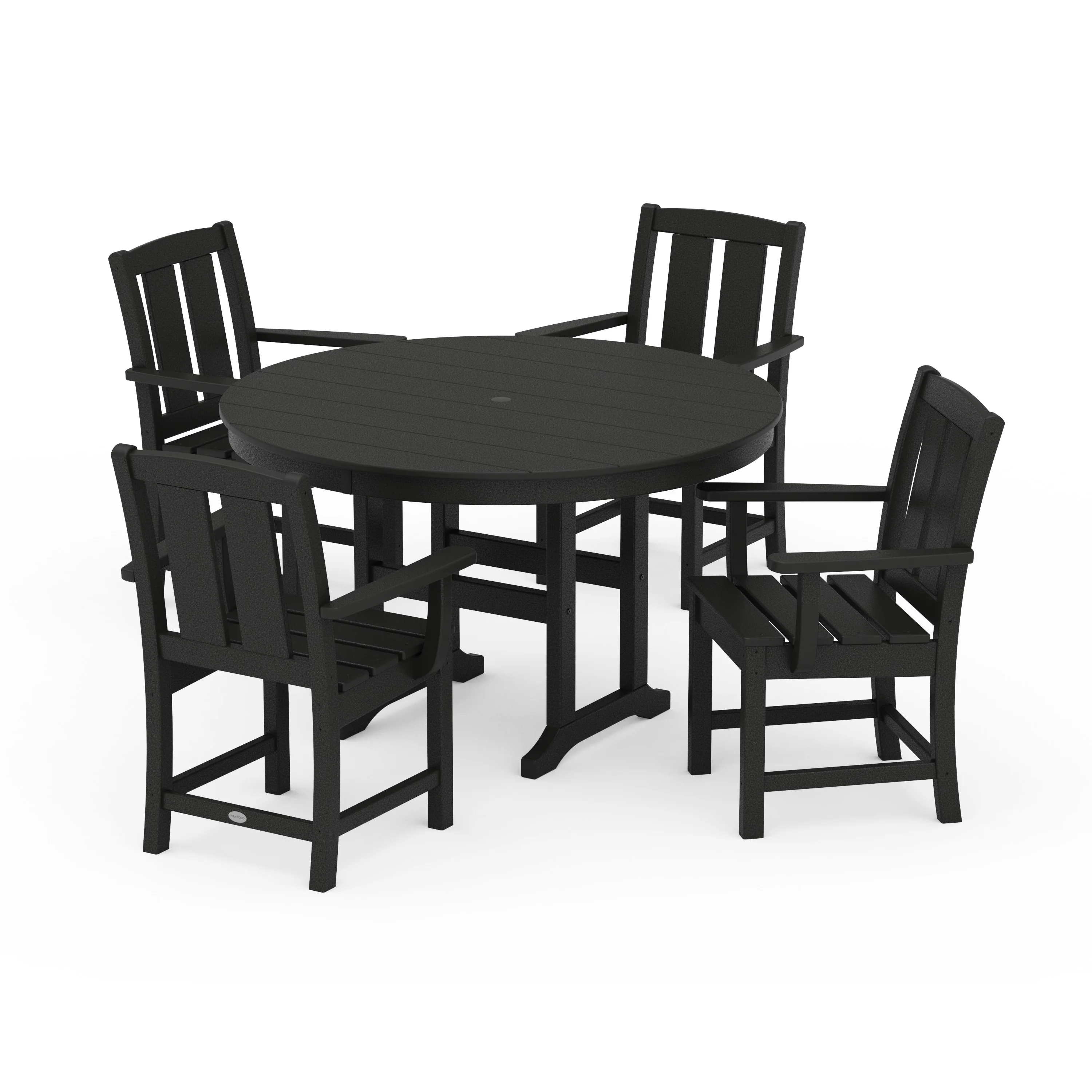 Mission 5-Piece Round Farmhouse Dining Set - Image 5