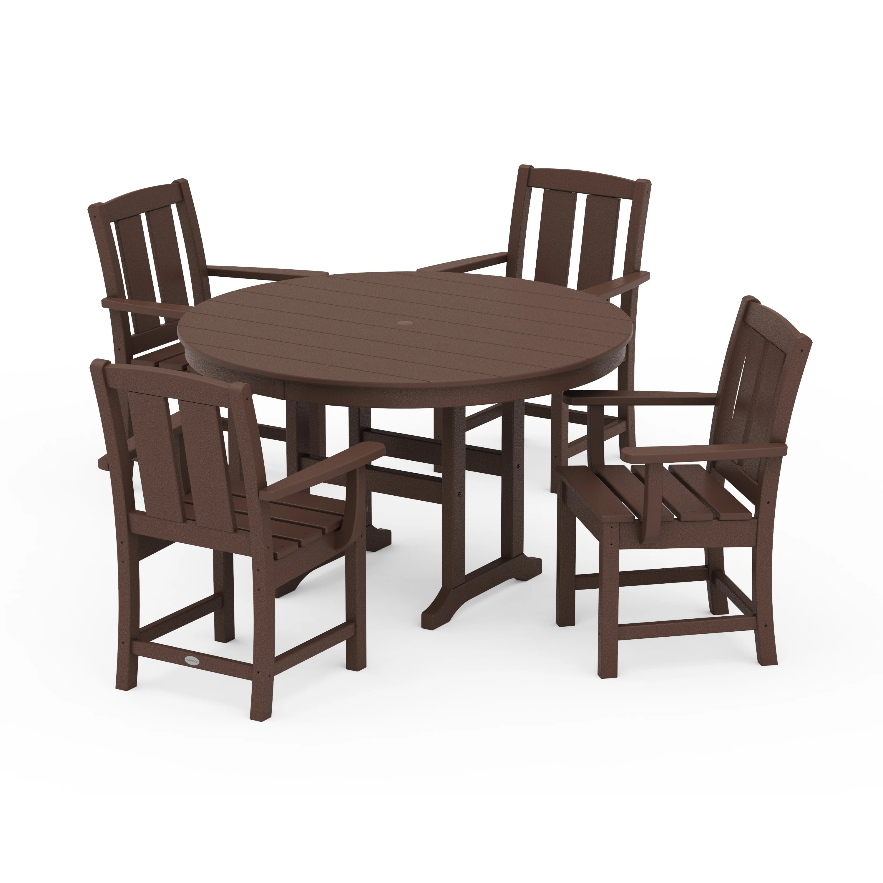 Mission 5-Piece Round Farmhouse Dining Set - Image 7