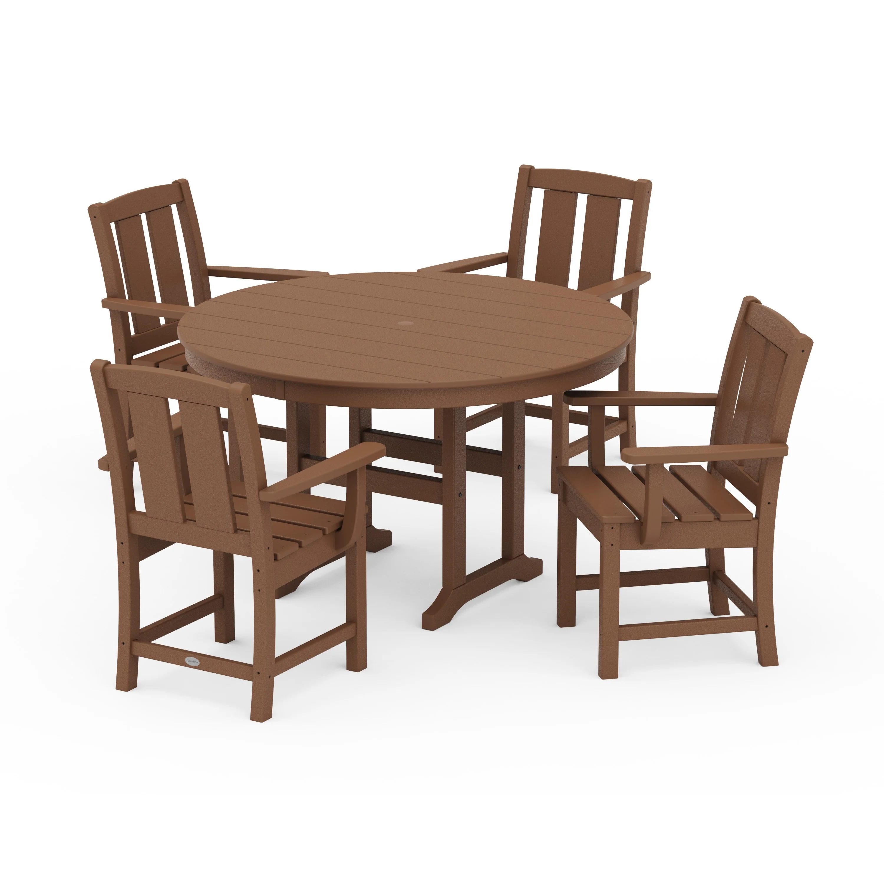 Mission 5-Piece Round Farmhouse Dining Set - Image 8