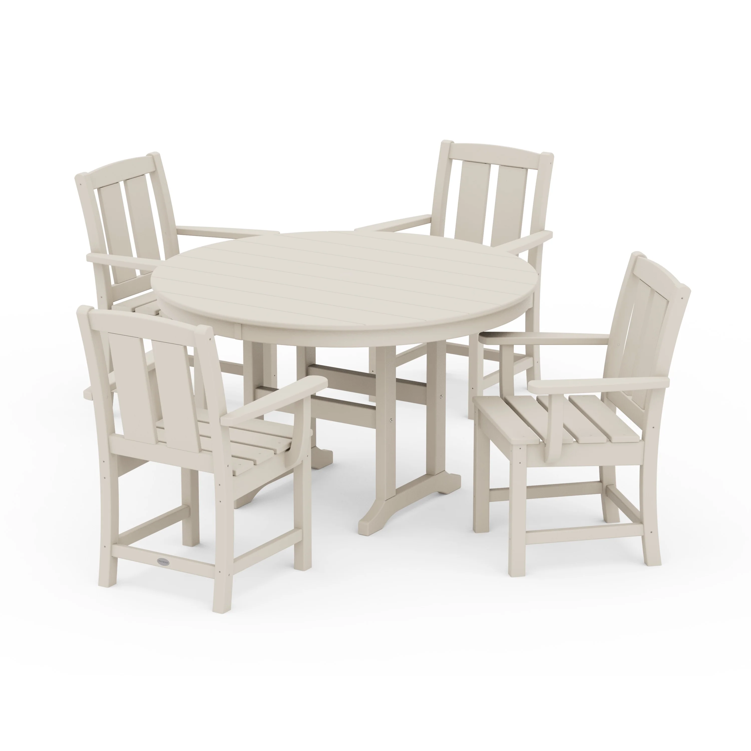 Mission 5-Piece Round Farmhouse Dining Set - Image 9