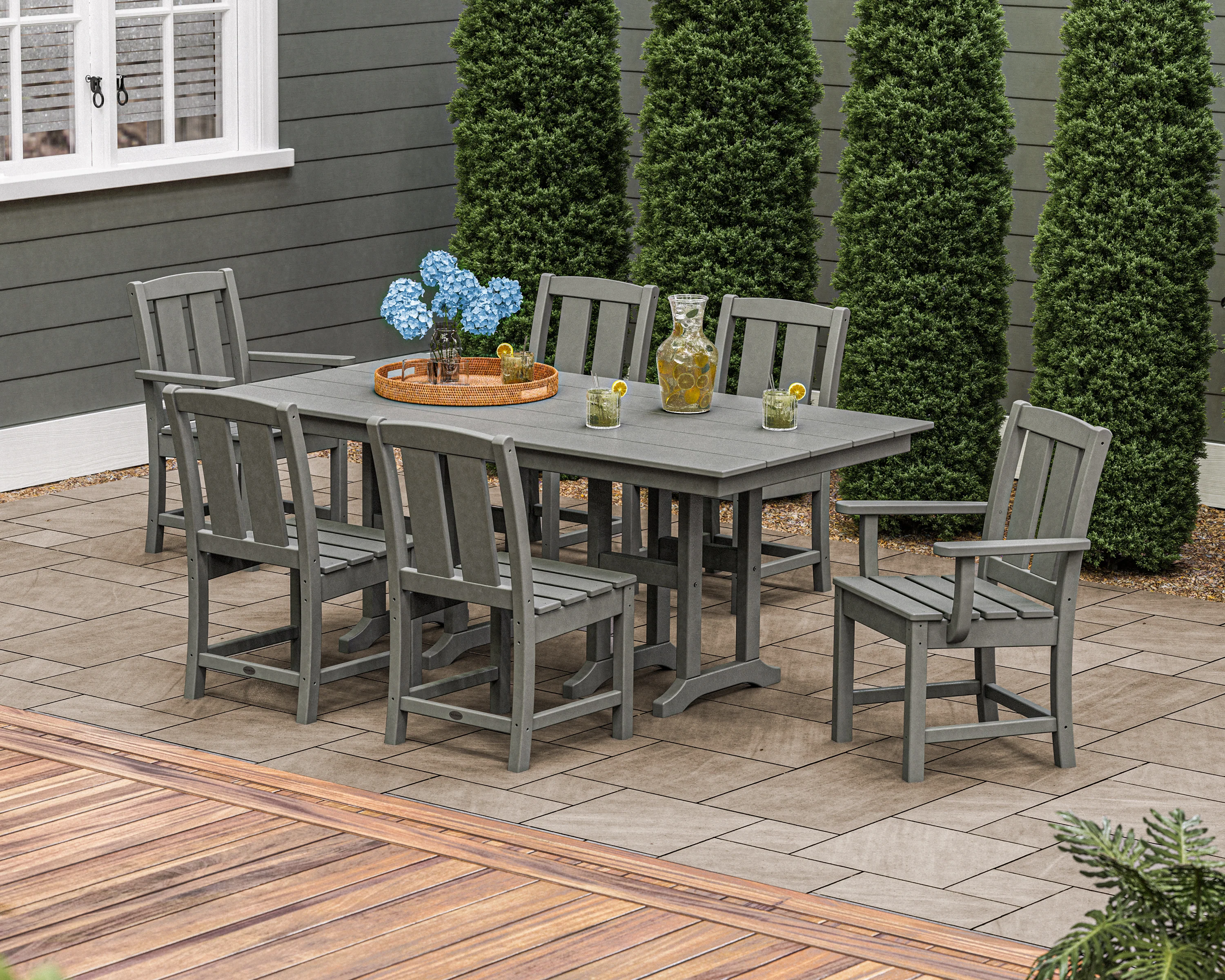 Mission 7-Piece Farmhouse Dining Set - Image 3