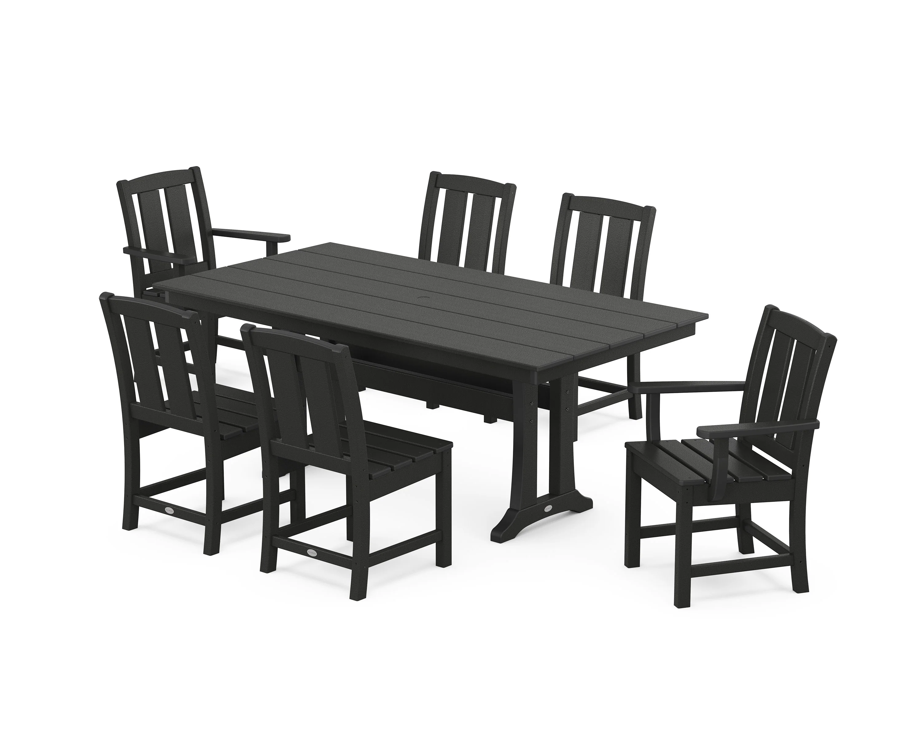 Mission 7-Piece Farmhouse Dining Set with Trestle Legs - Image 5