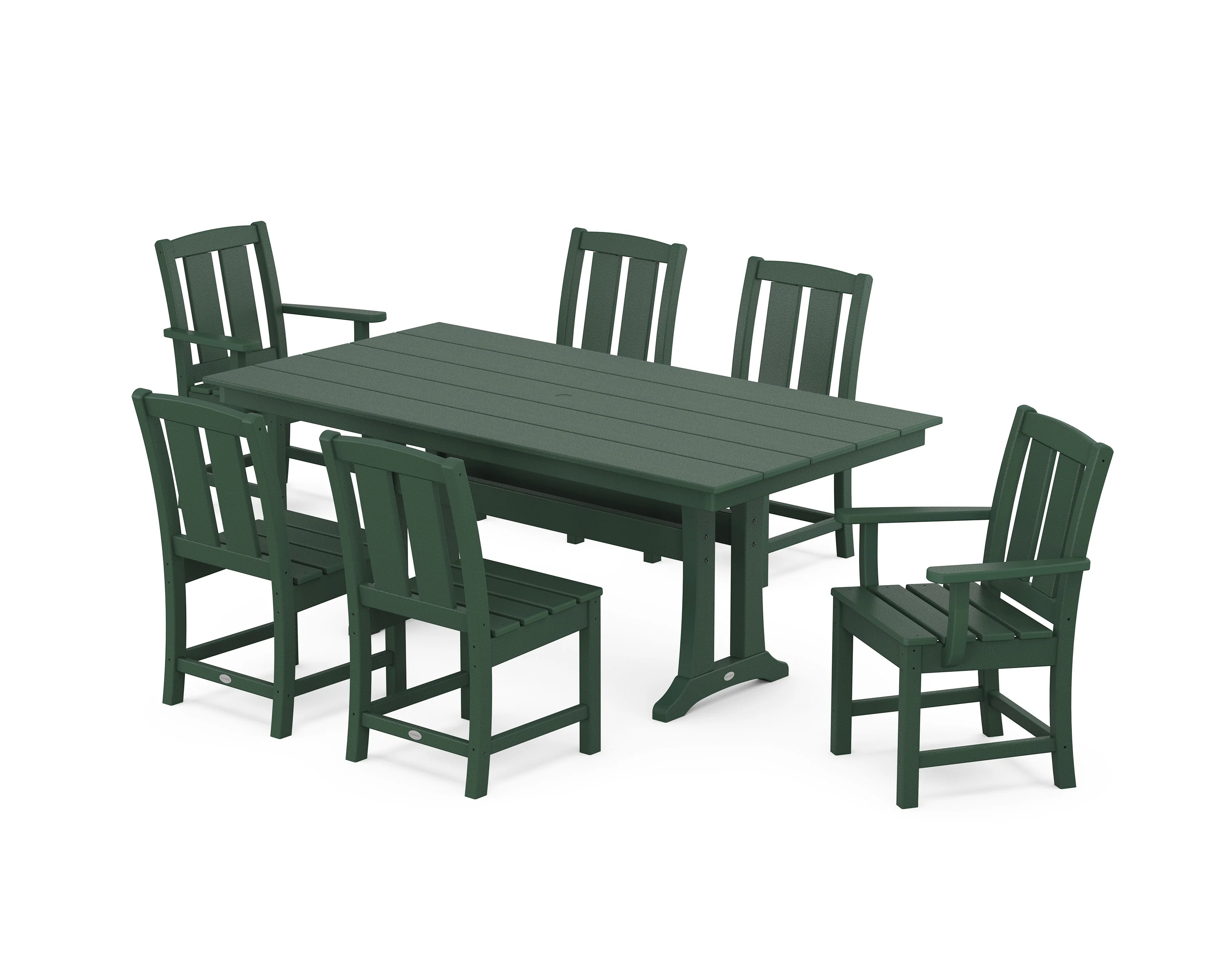 Mission 7-Piece Farmhouse Dining Set with Trestle Legs - Image 6