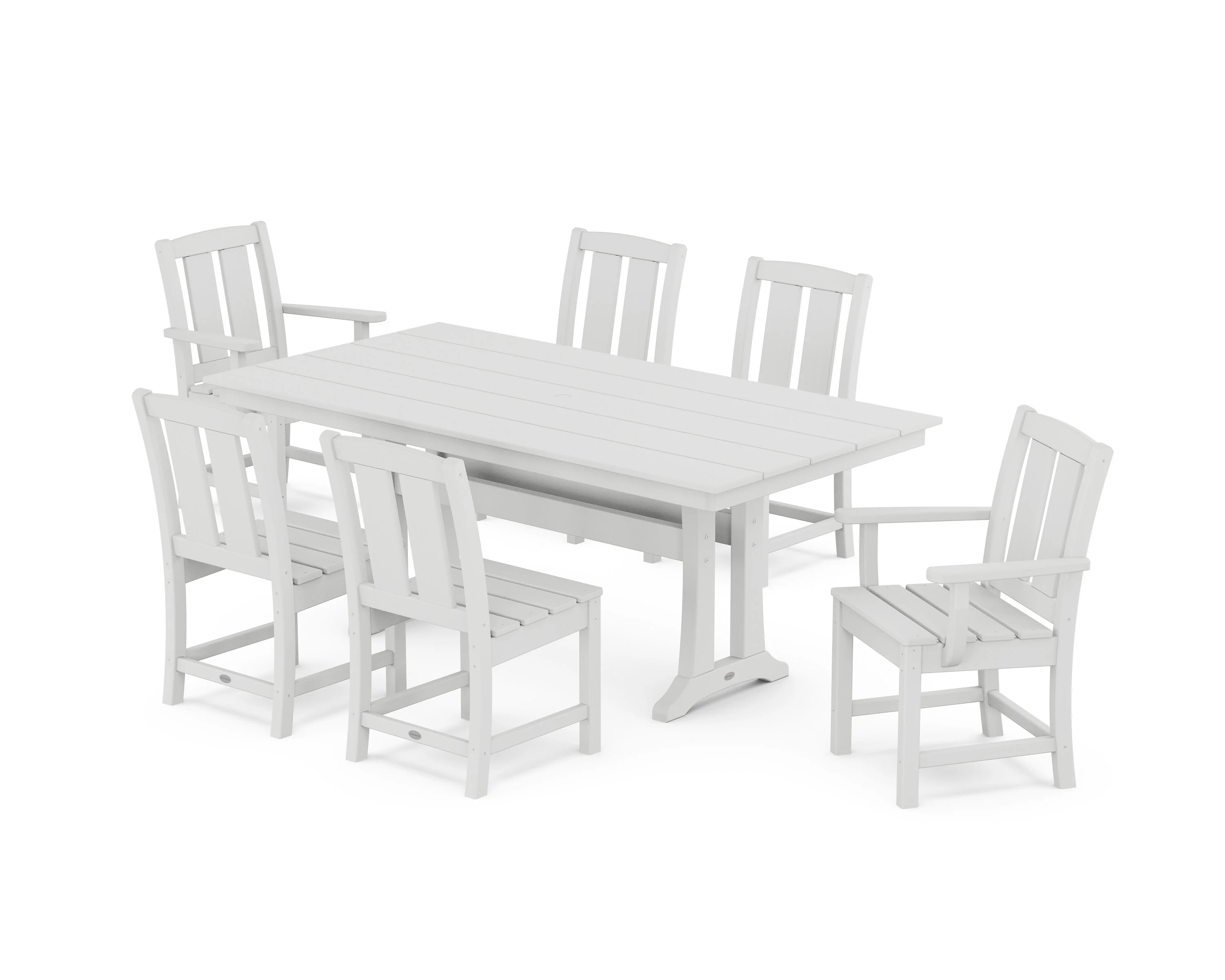 Mission 7-Piece Farmhouse Dining Set with Trestle Legs - Image 7