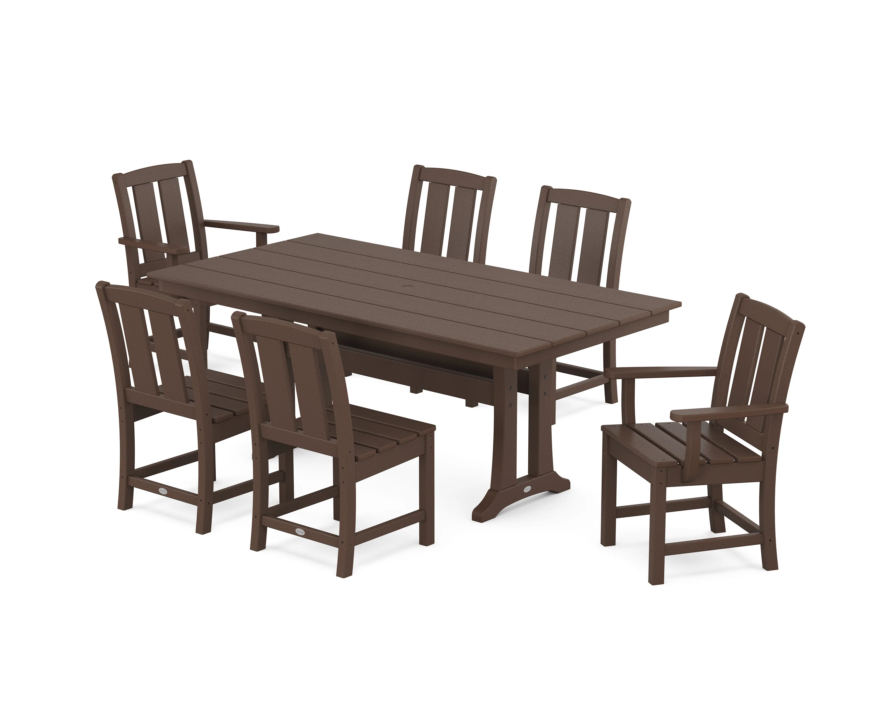 Mission 7-Piece Farmhouse Dining Set with Trestle Legs - Image 9
