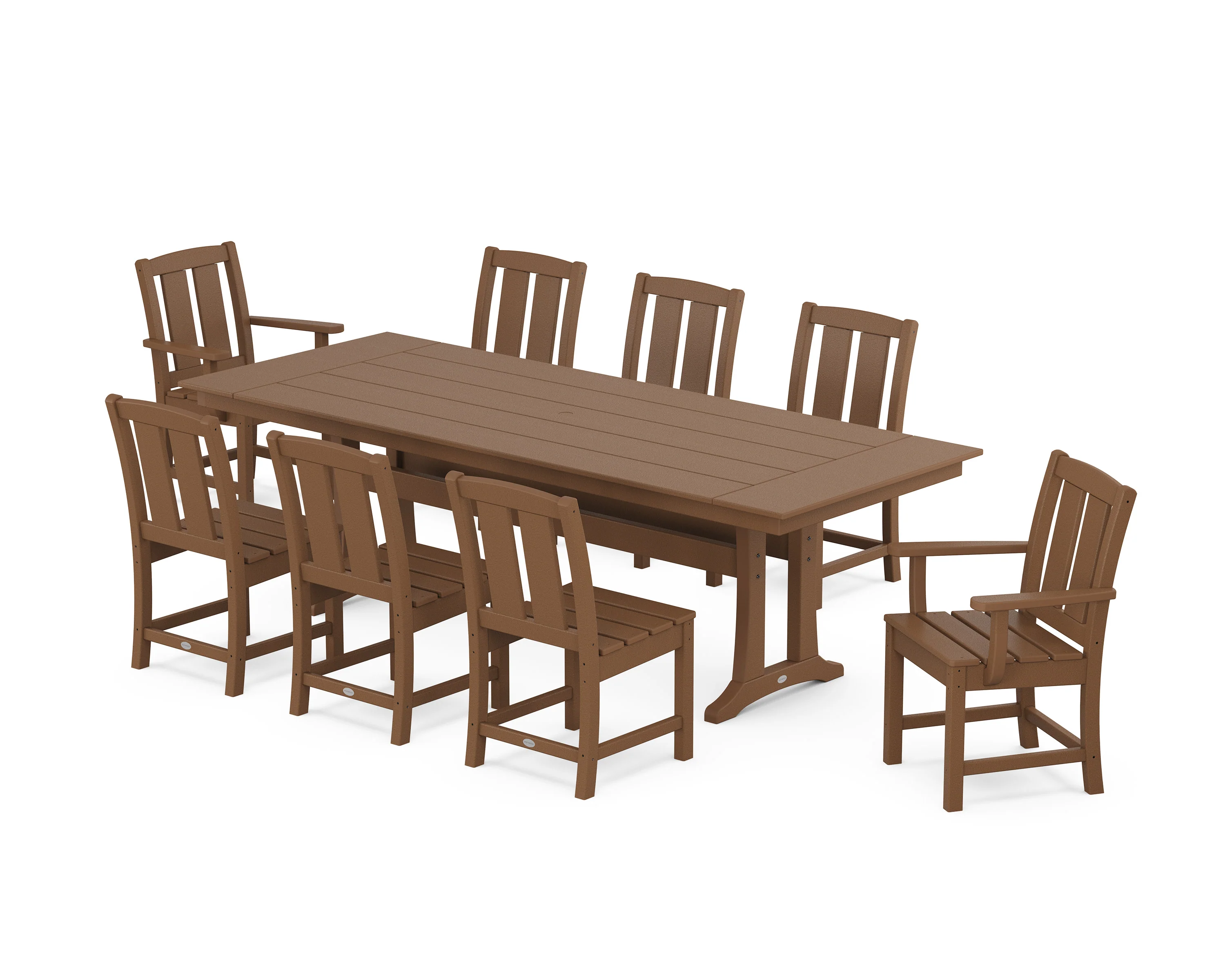 Mission 9-Piece Farmhouse Dining Set with Trestle Legs - Image 4