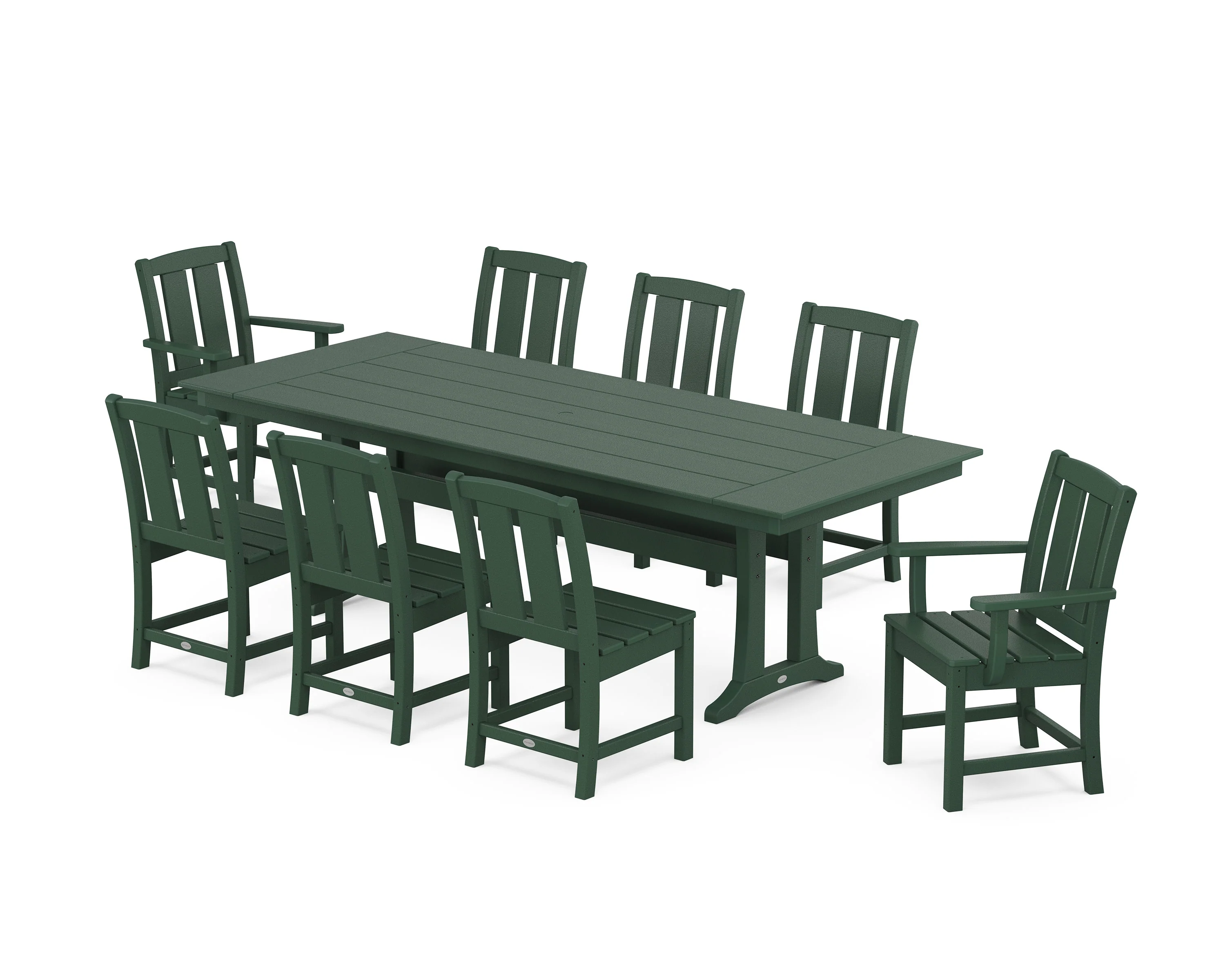 Mission 9-Piece Farmhouse Dining Set with Trestle Legs - Image 5