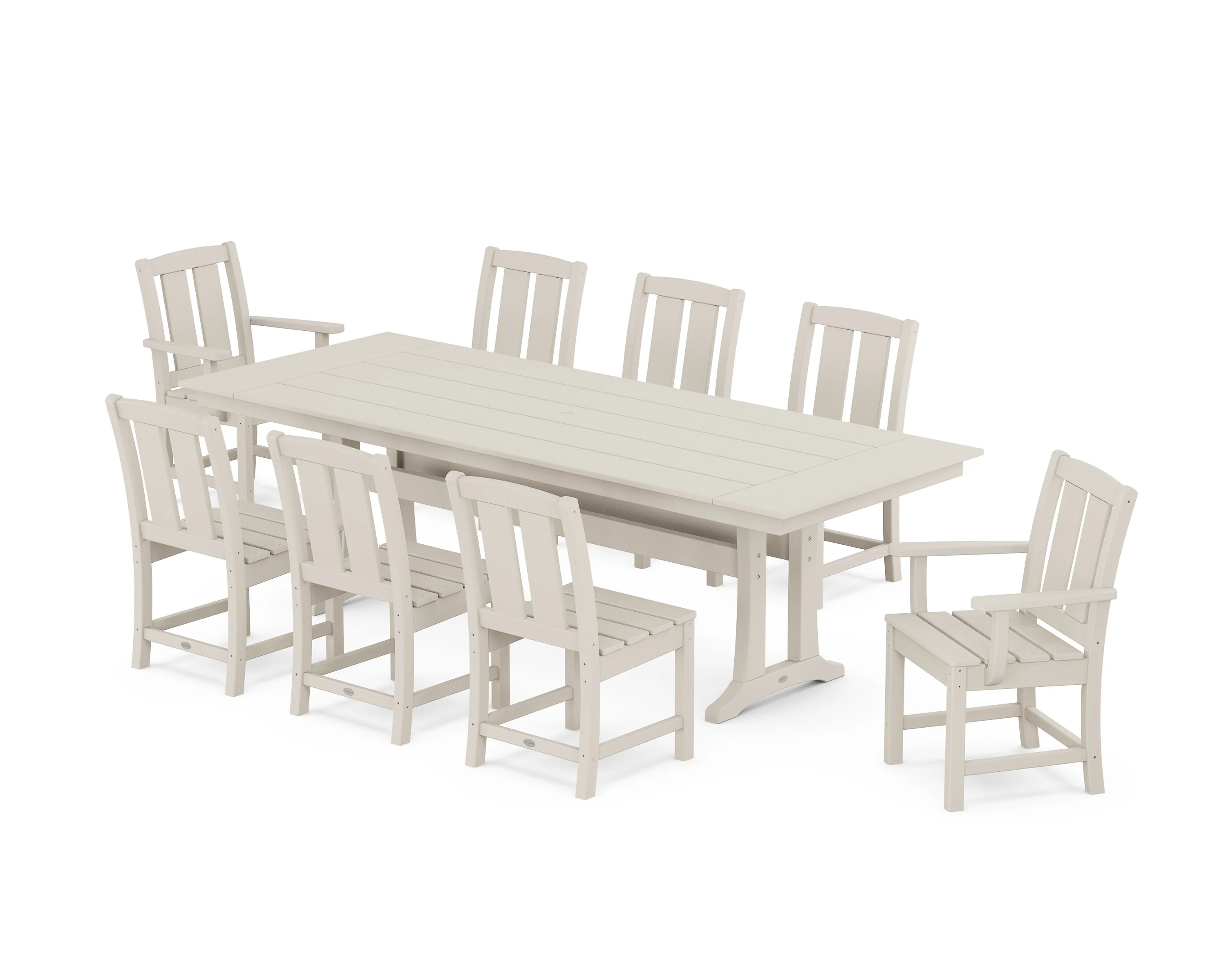 Mission 9-Piece Farmhouse Dining Set with Trestle Legs - Image 6