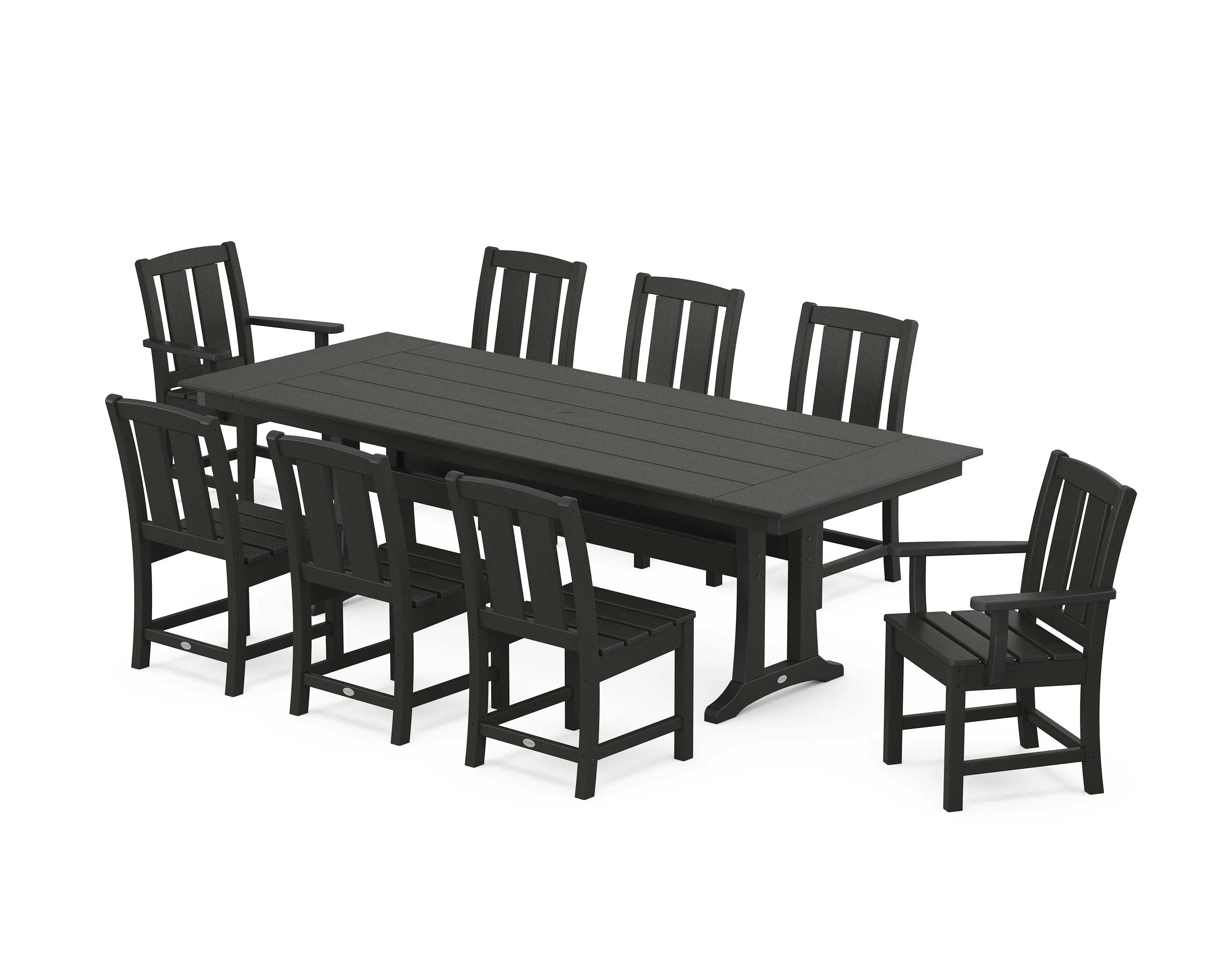 Mission 9-Piece Farmhouse Dining Set with Trestle Legs - Image 7