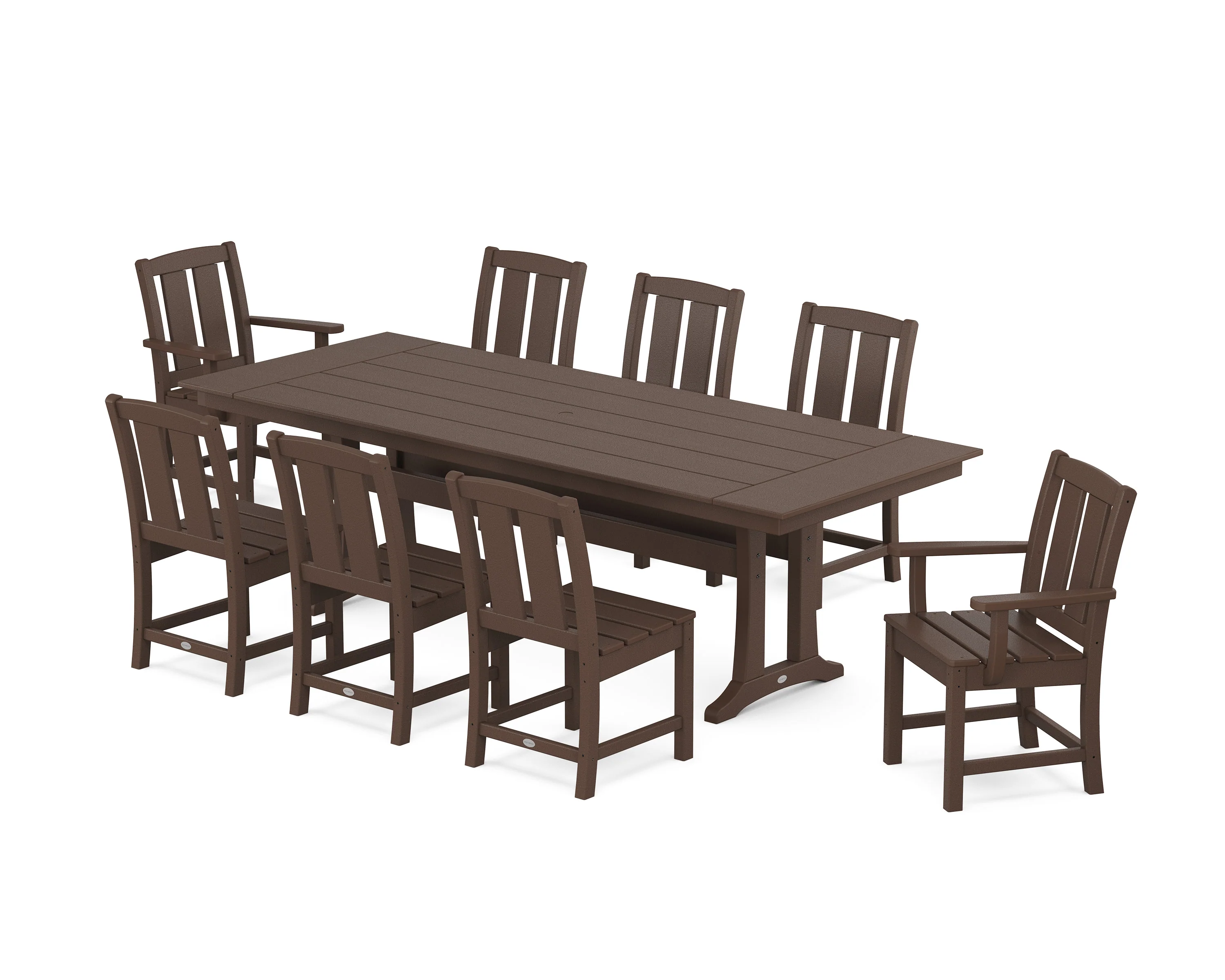 Mission 9-Piece Farmhouse Dining Set with Trestle Legs - Image 9