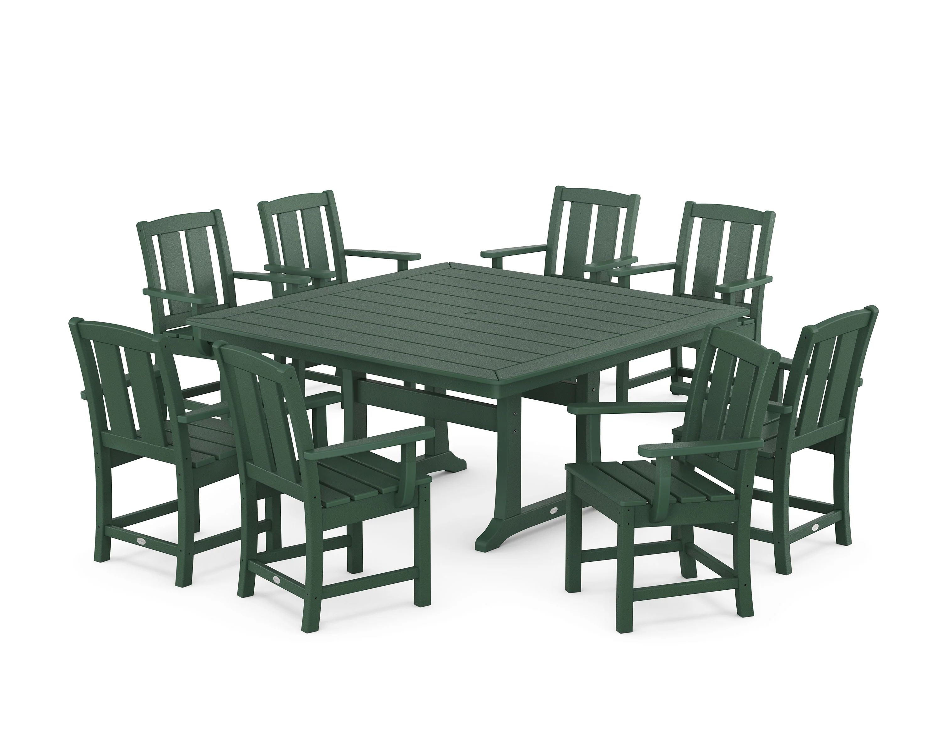 Mission 9-Piece Square Dining Set with Trestle Legs - Image 6