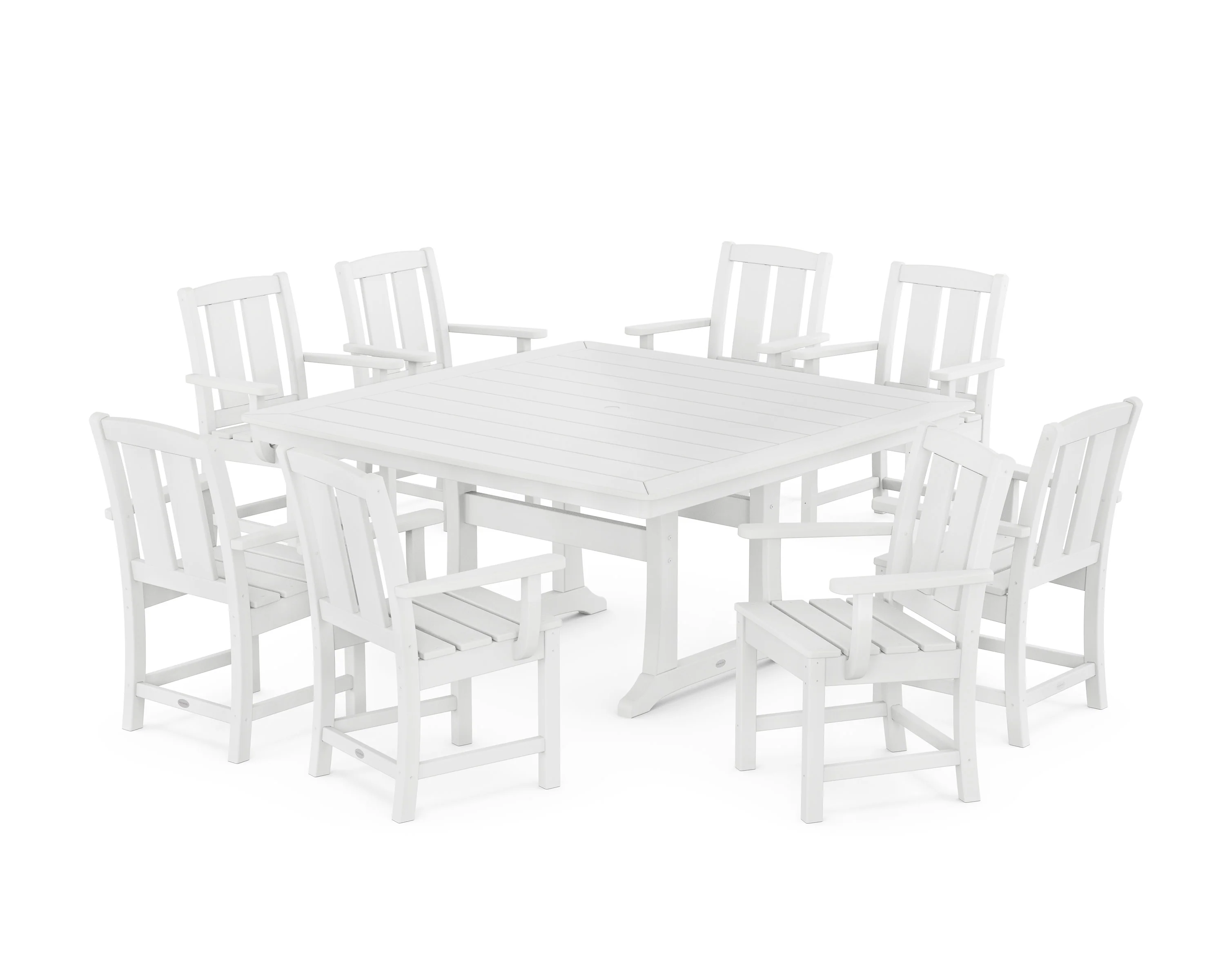 Mission 9-Piece Square Dining Set with Trestle Legs - Image 9