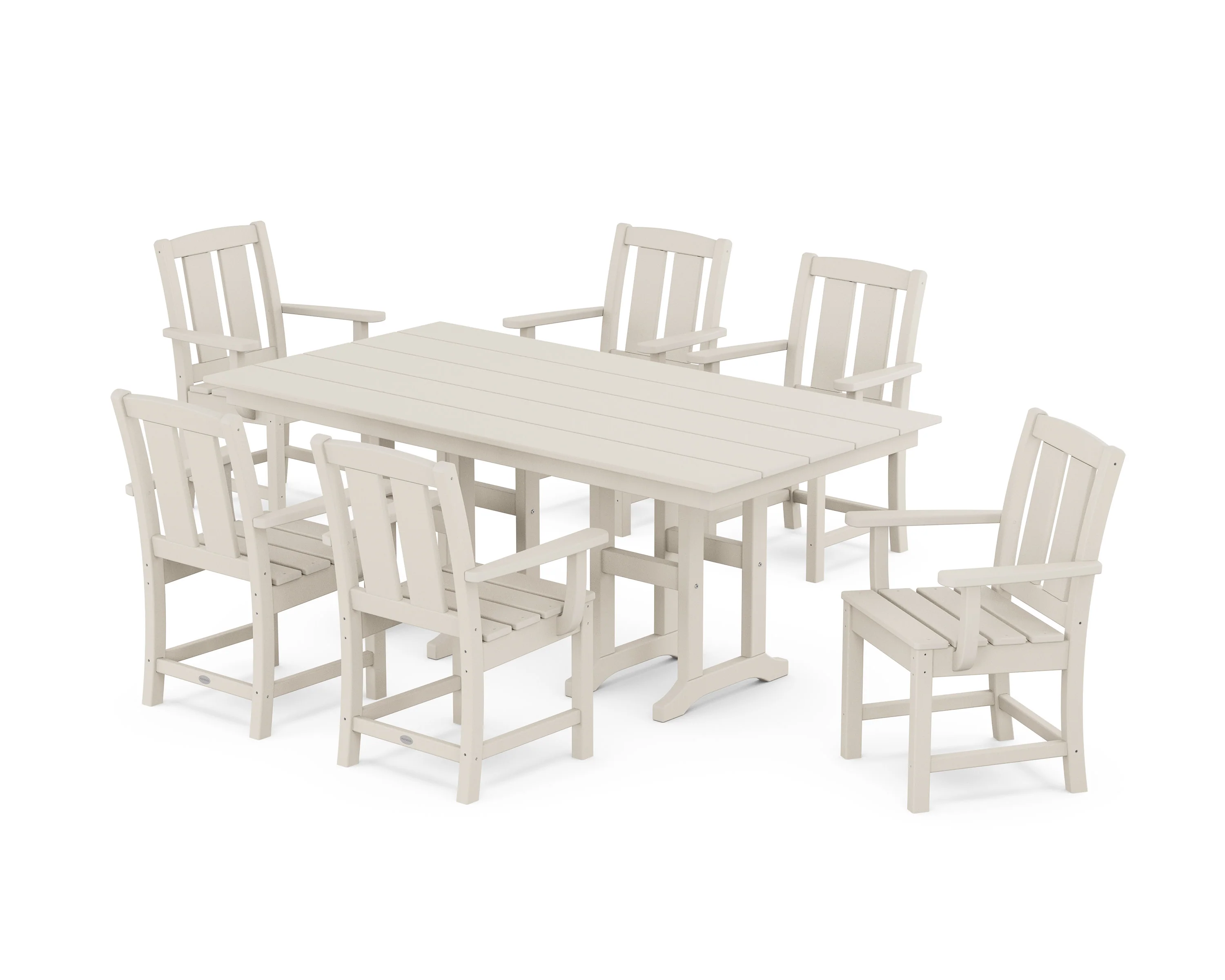 Mission Arm Chair 7-Piece Farmhouse Dining Set - Image 4
