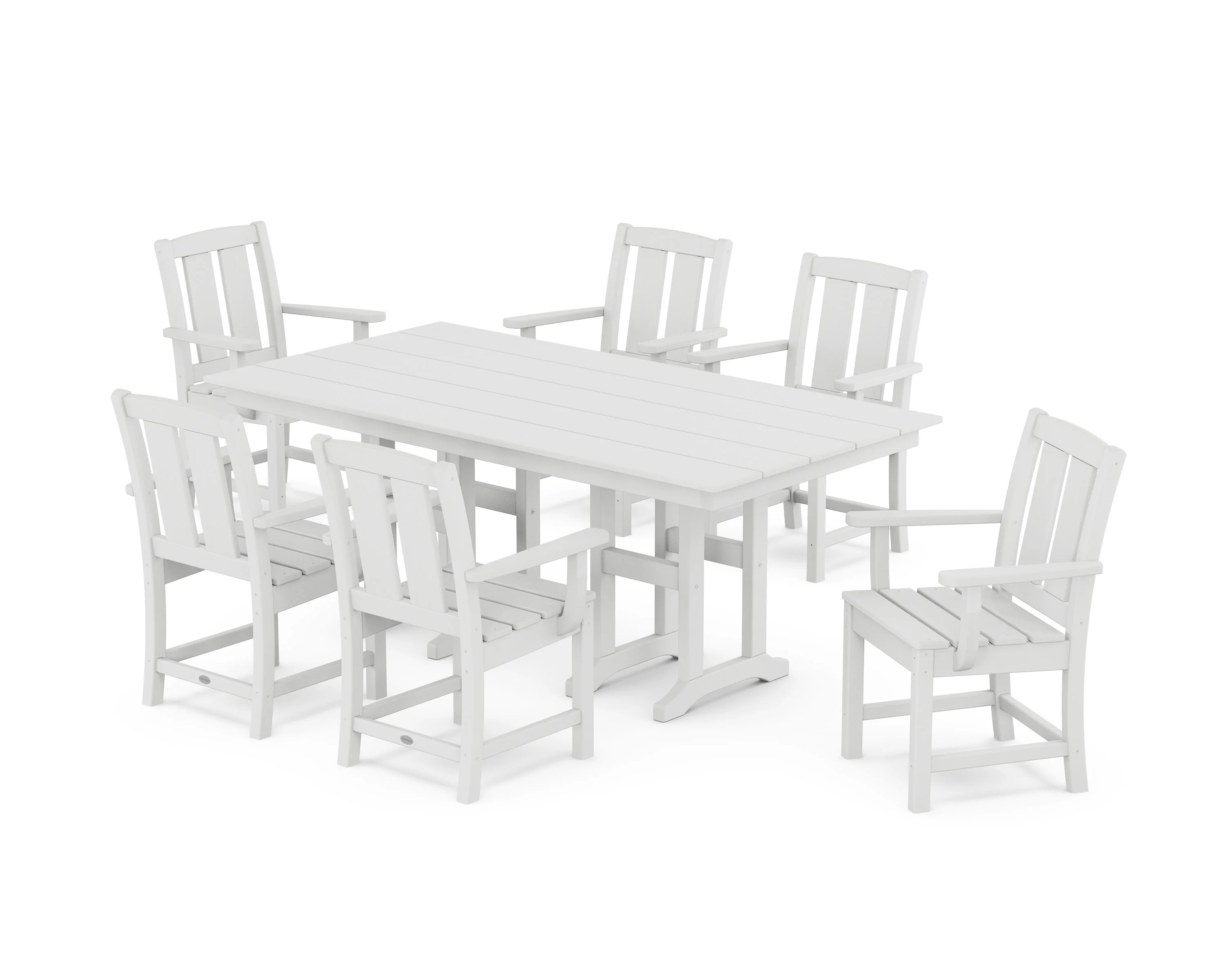 Mission Arm Chair 7-Piece Farmhouse Dining Set - Image 5