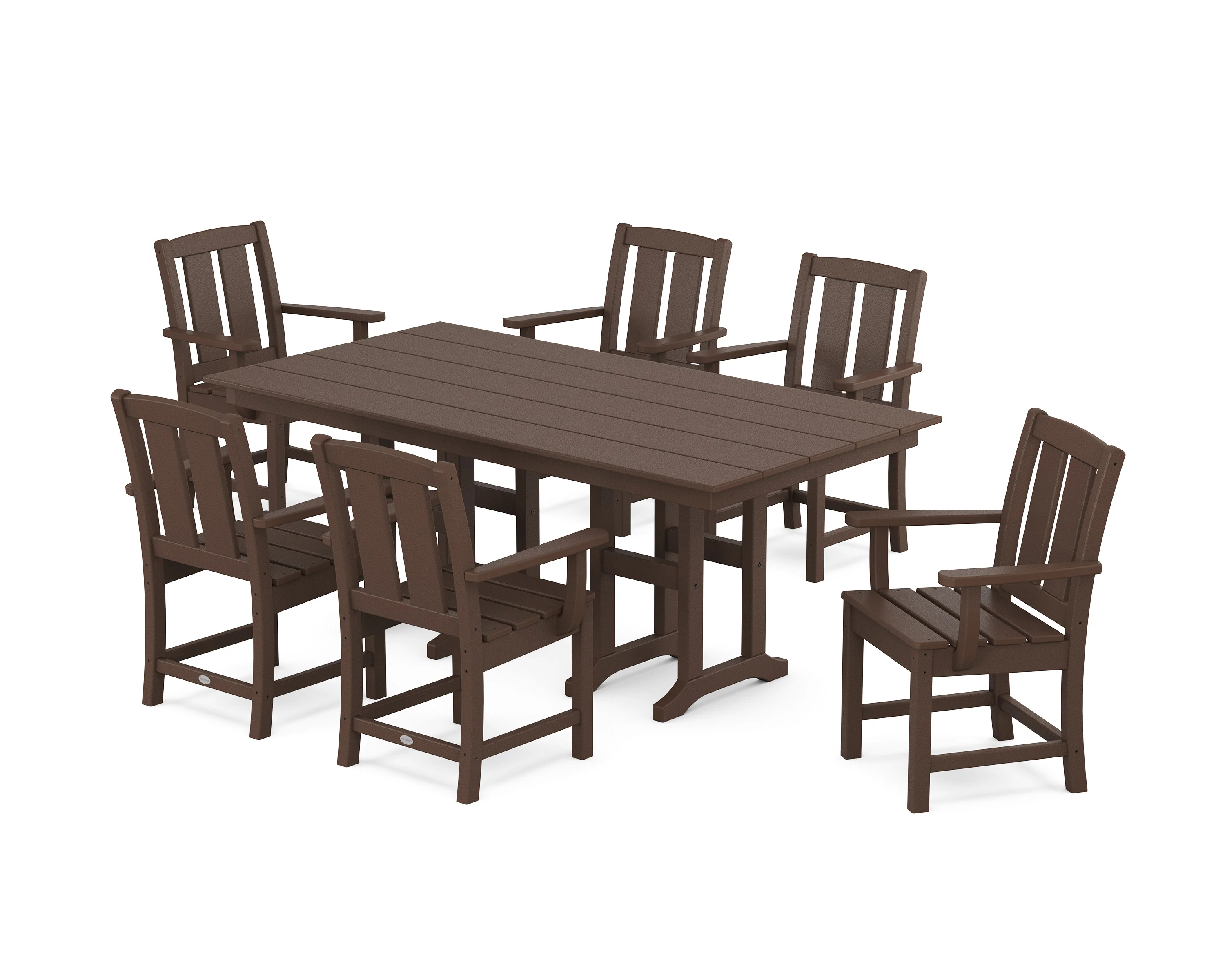 Mission Arm Chair 7-Piece Farmhouse Dining Set - Image 8