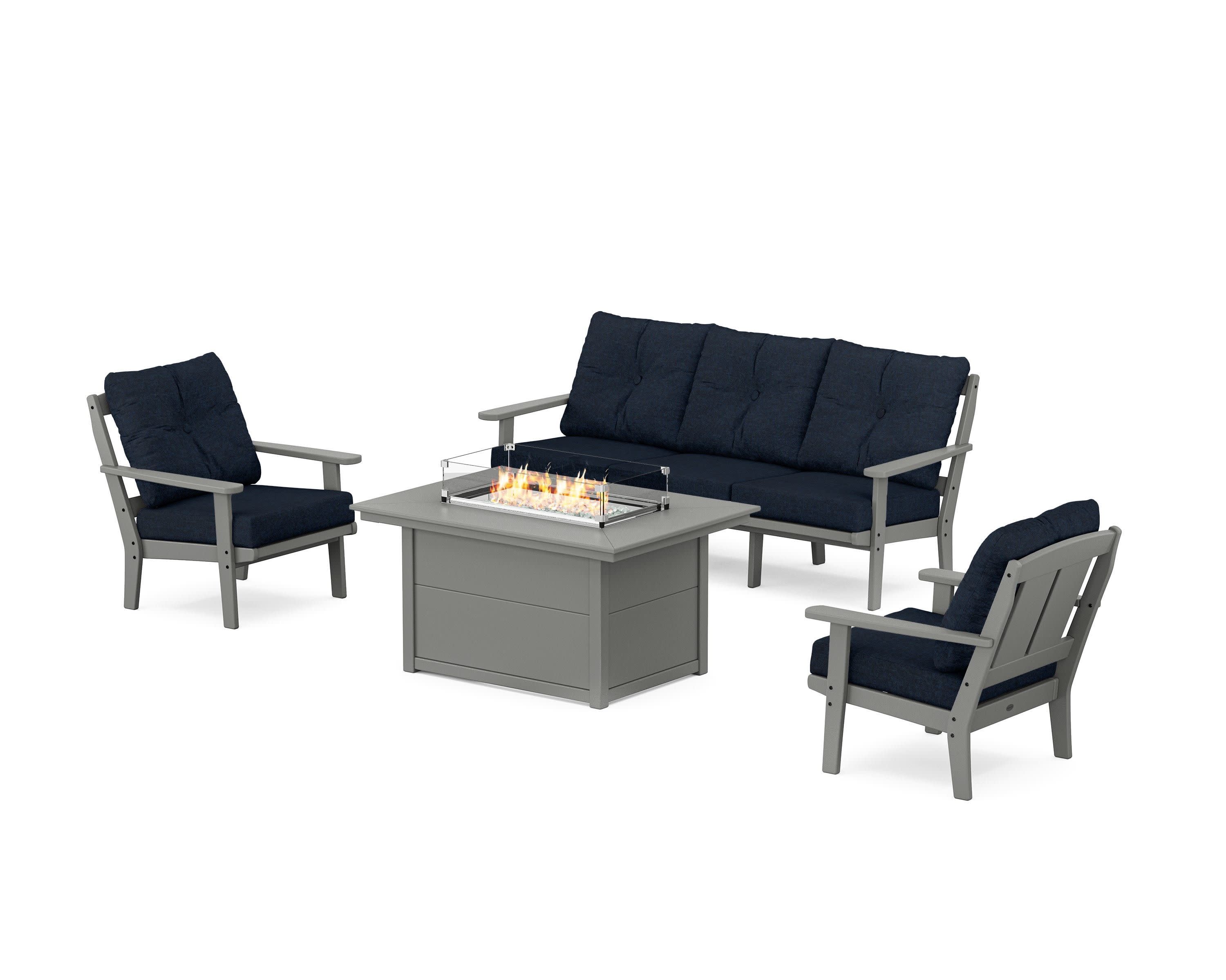 Mission Deep Seating Fire Pit Table Set - Image 179