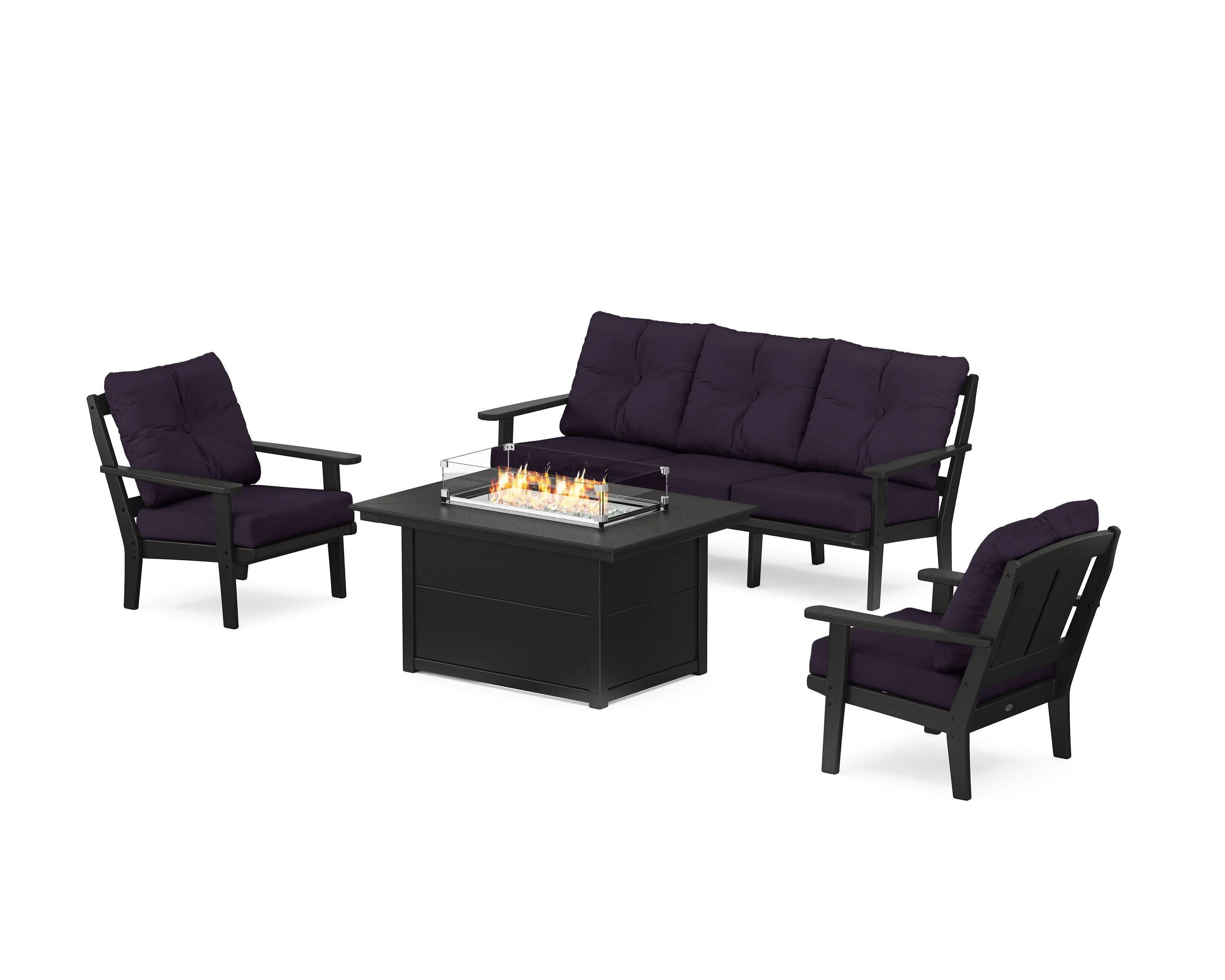 Mission Deep Seating Fire Pit Table Set - Image 193
