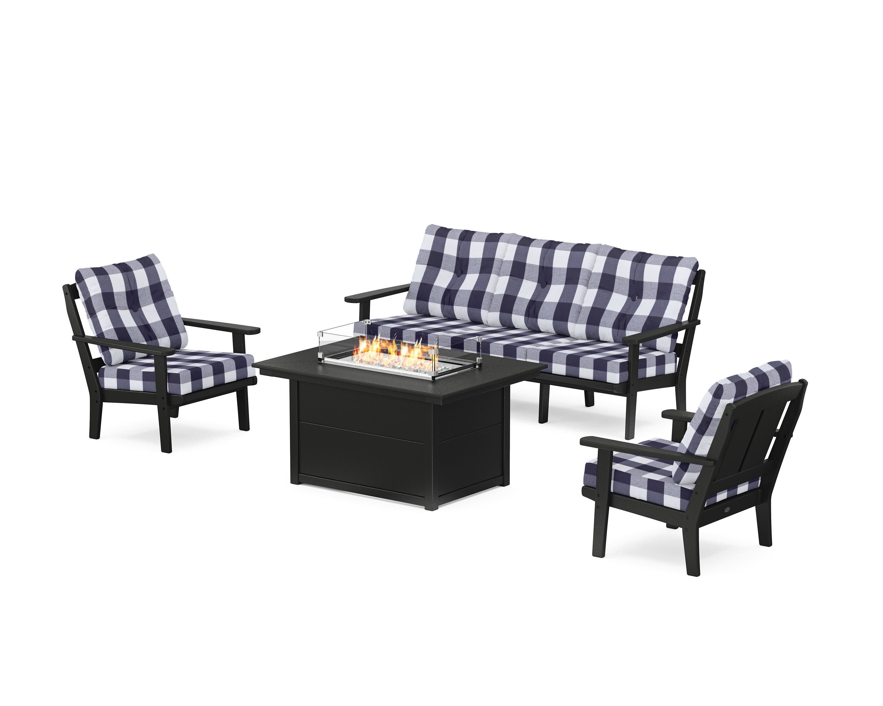 Mission Deep Seating Fire Pit Table Set - Image 31
