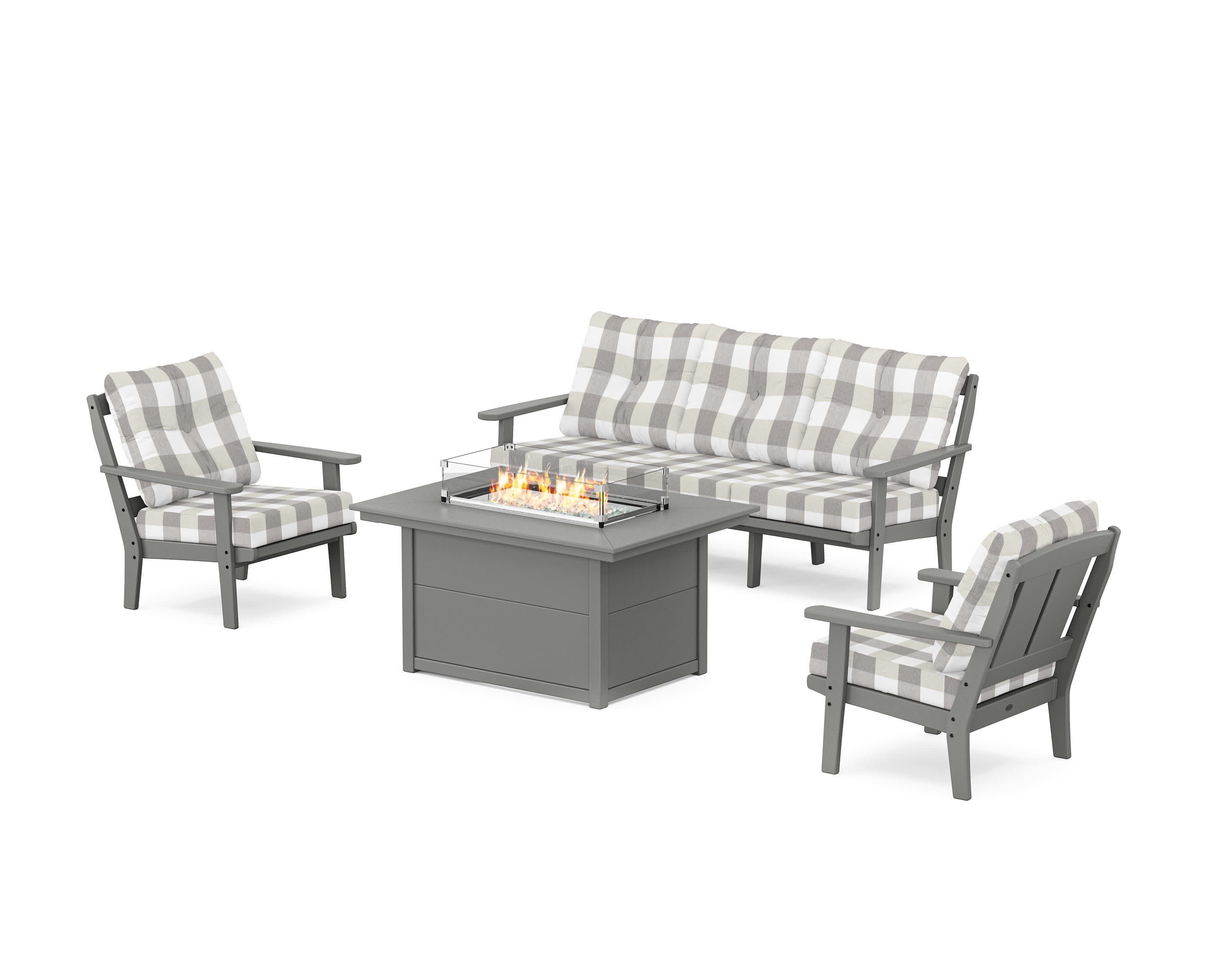 Mission Deep Seating Fire Pit Table Set - Image 80