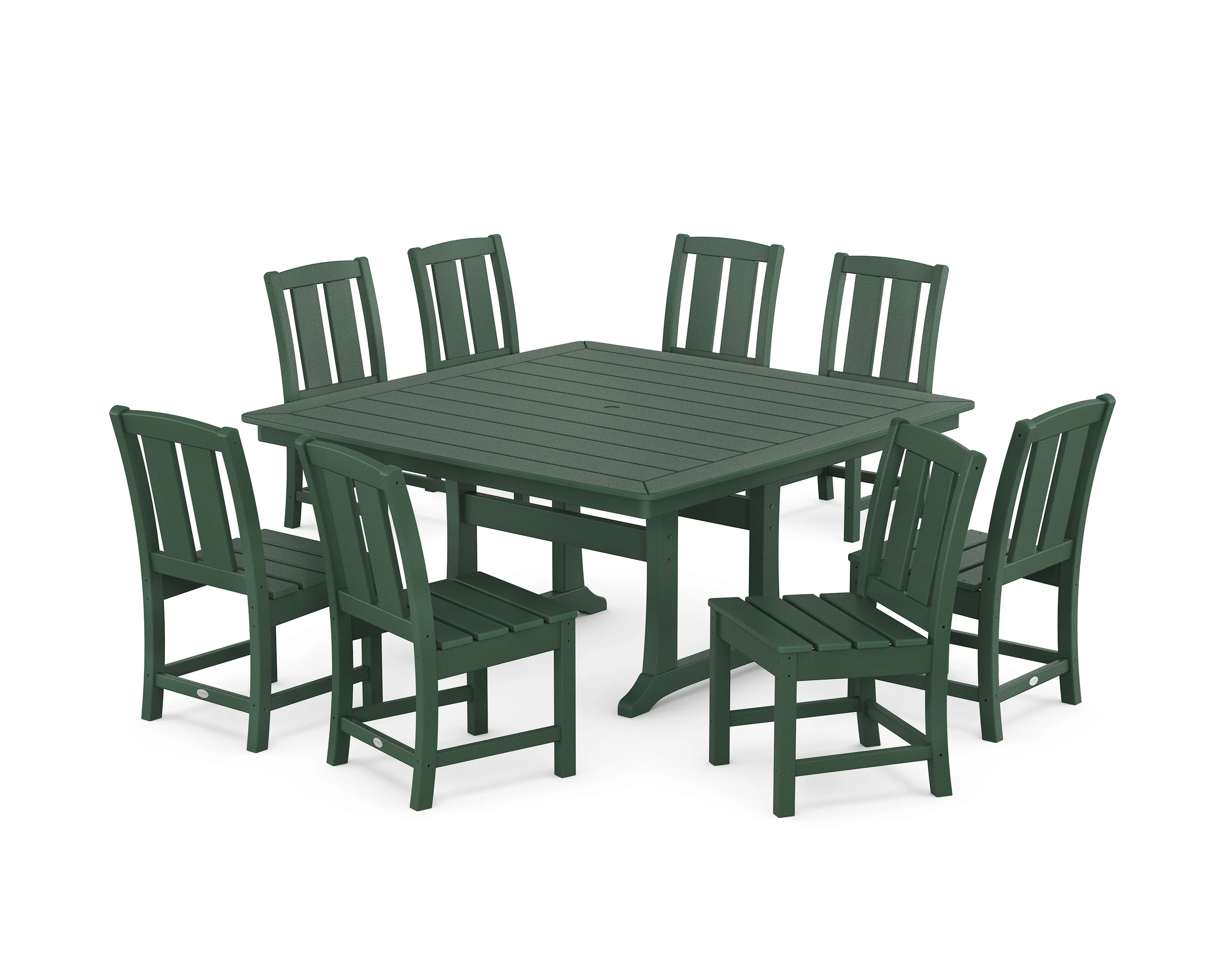 Mission Side Chair 9-Piece Square Dining Set with Trestle Legs - Image 6