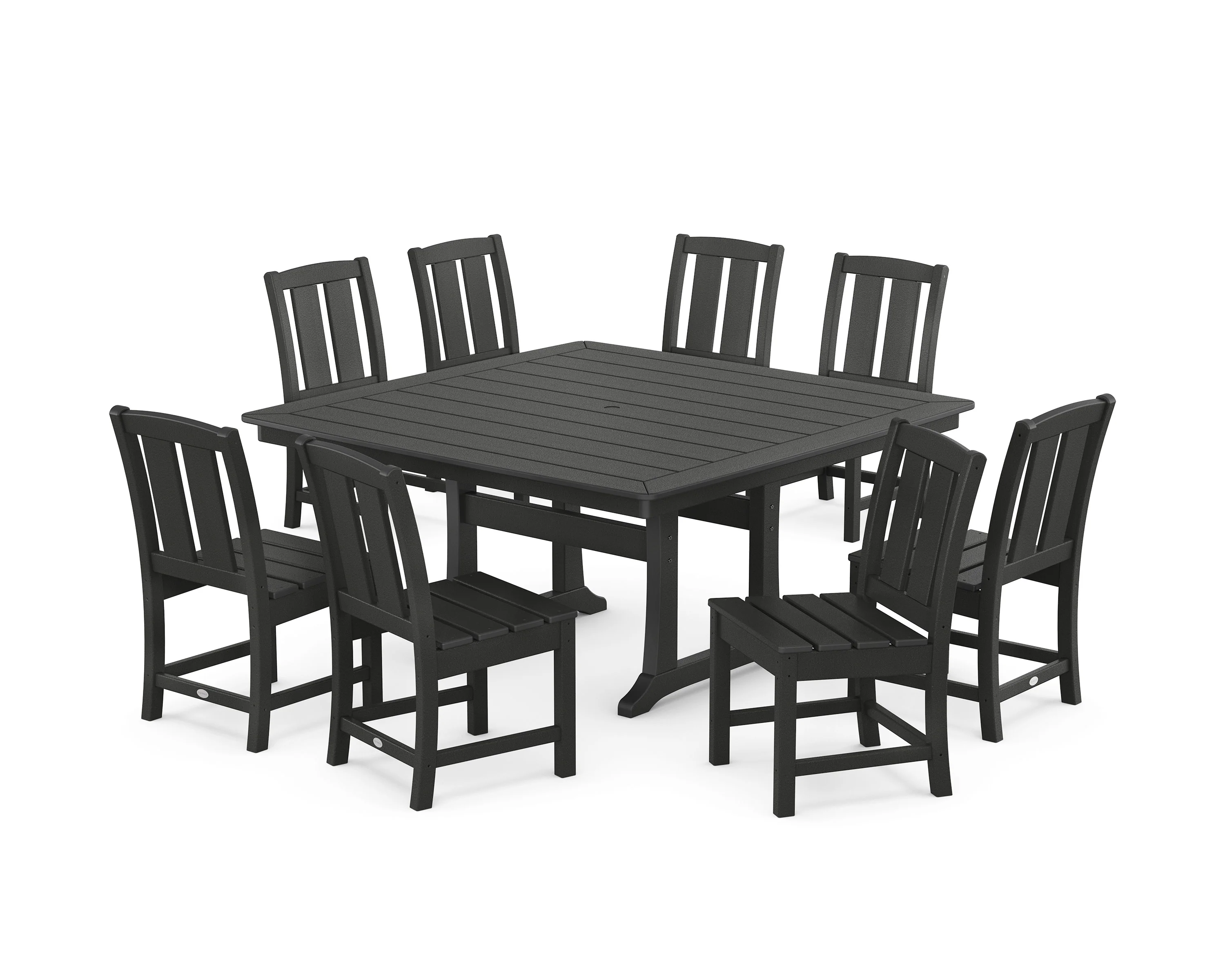 Mission Side Chair 9-Piece Square Dining Set with Trestle Legs - Image 7