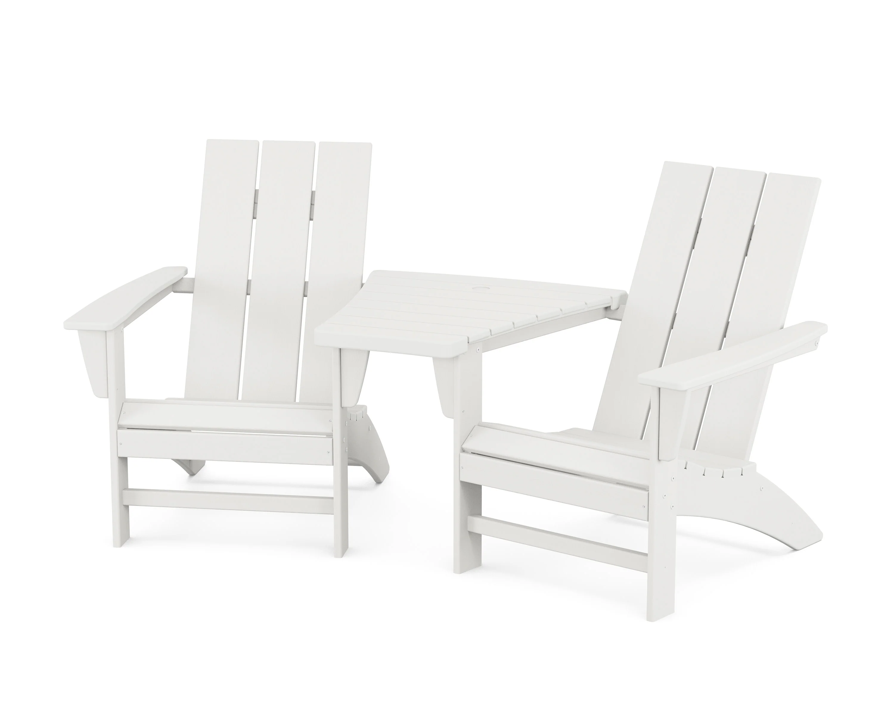 Modern 3-Piece Adirondack Set with Angled Connecting Table - Image 10