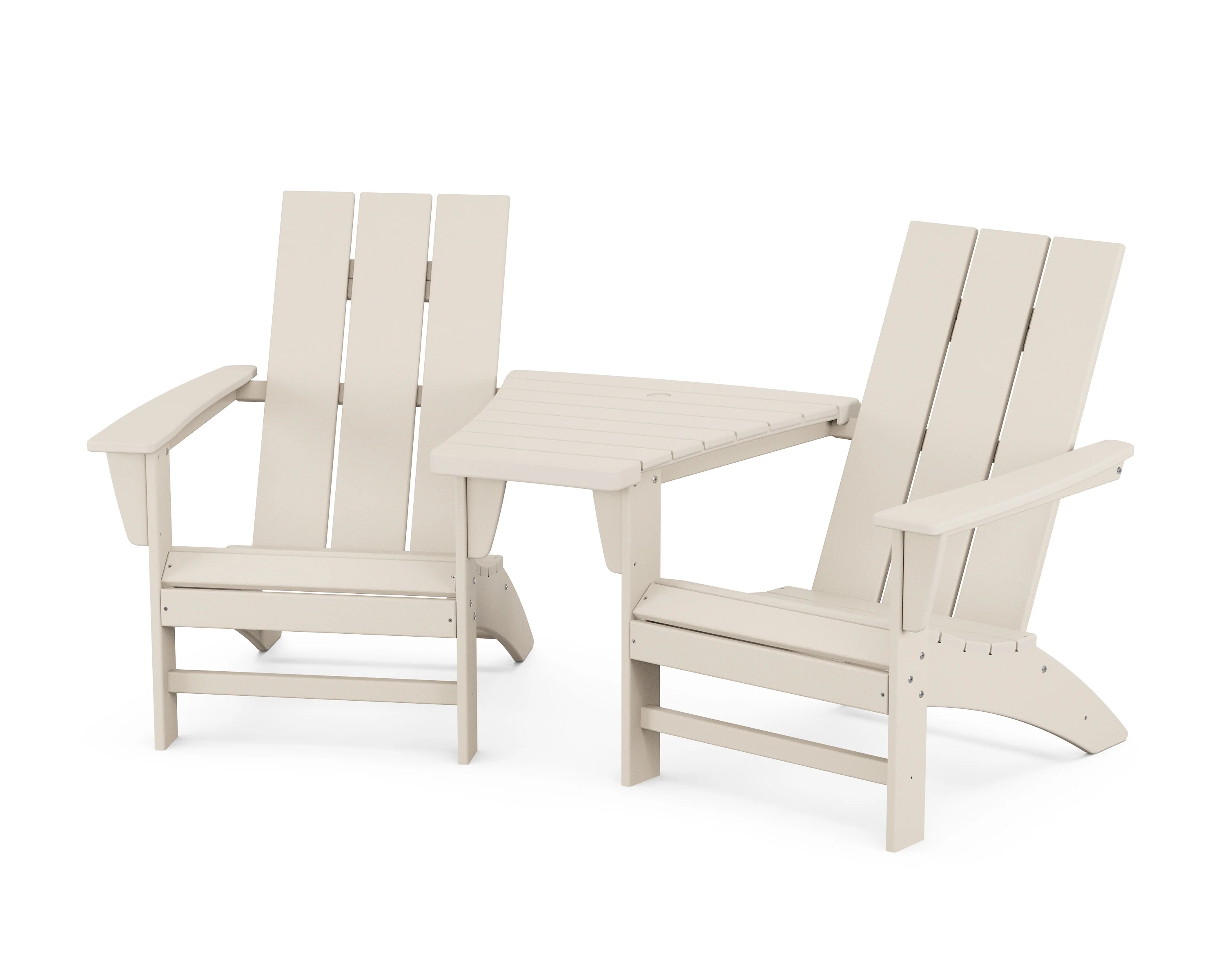 Modern 3-Piece Adirondack Set with Angled Connecting Table - Image 11