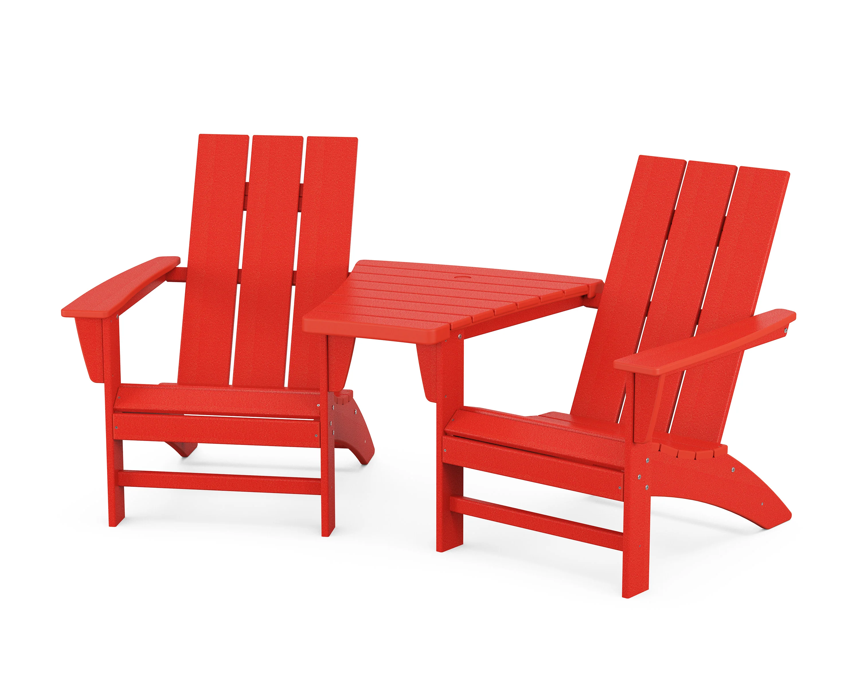 Modern 3-Piece Adirondack Set with Angled Connecting Table - Image 12