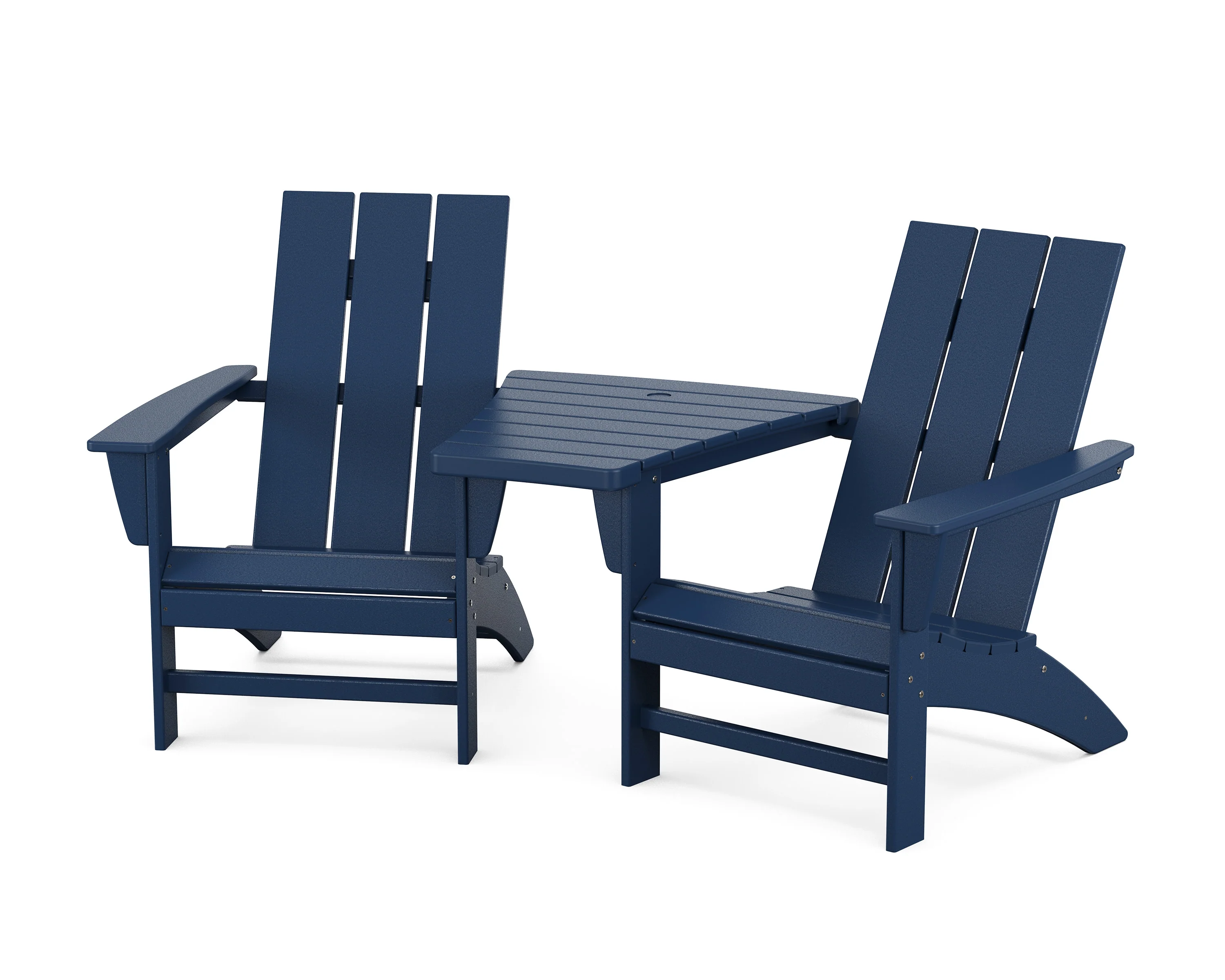 Modern 3-Piece Adirondack Set with Angled Connecting Table - Image 13