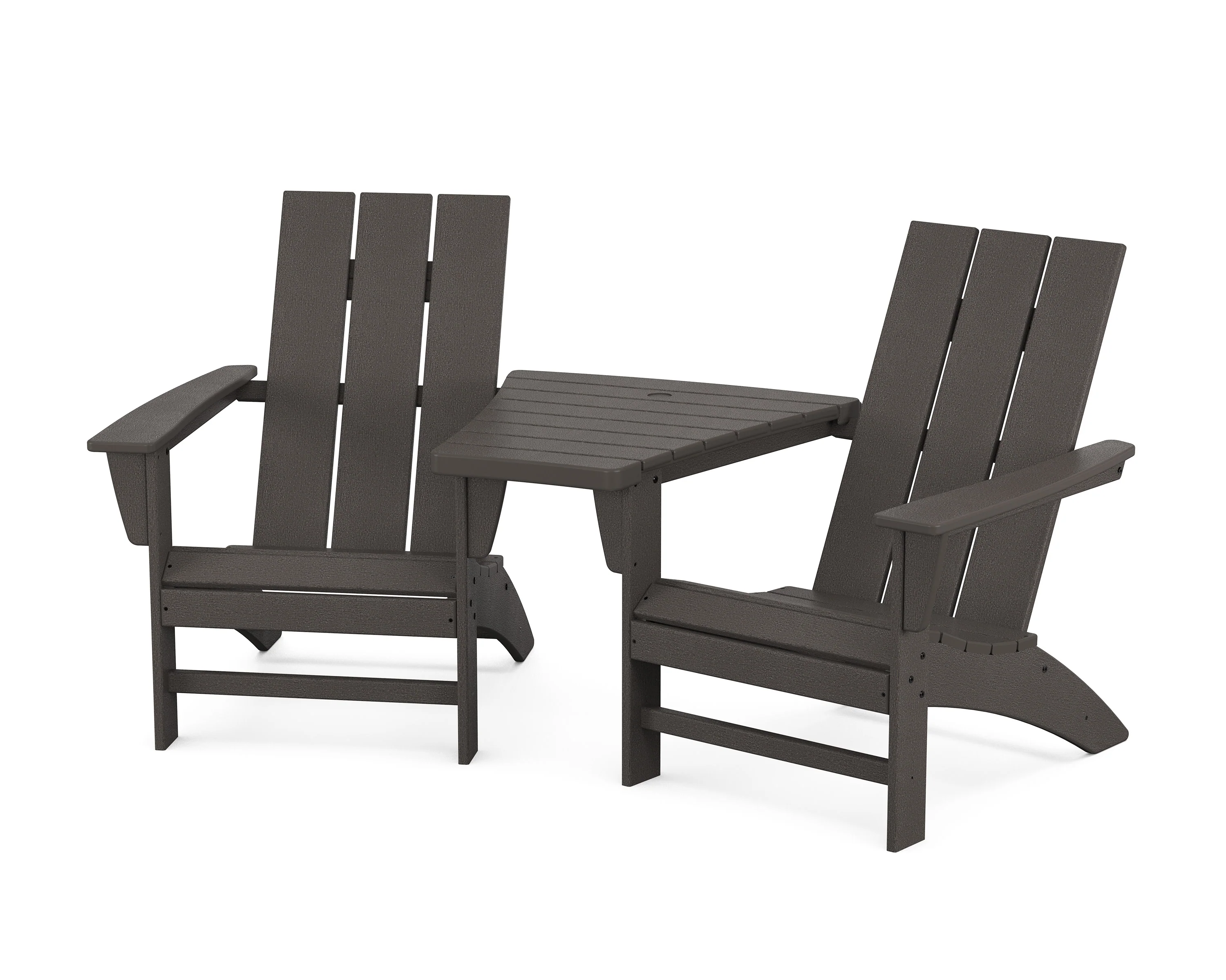 Modern 3-Piece Adirondack Set with Angled Connecting Table - Image 15