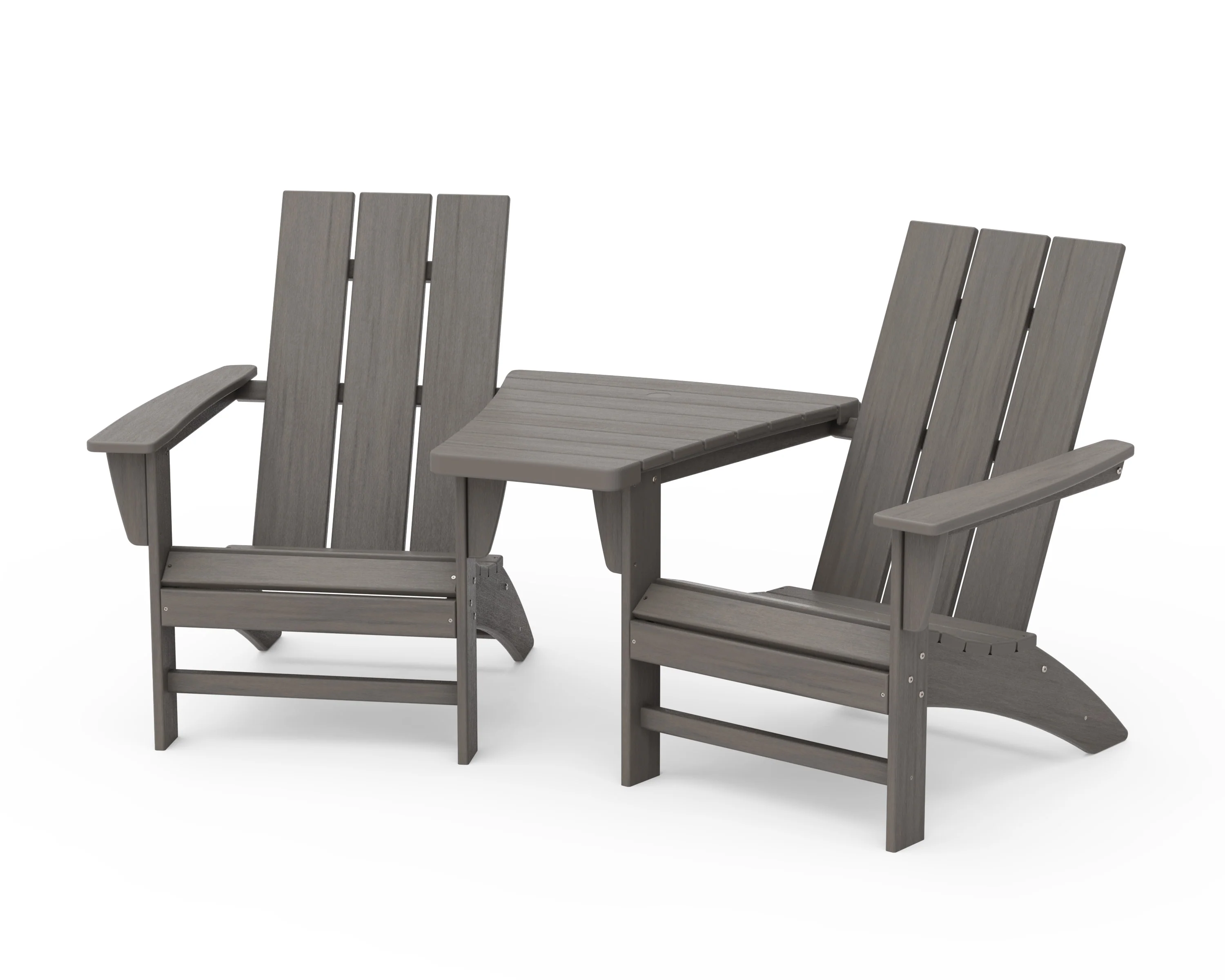 Modern 3-Piece Adirondack Set with Angled Connecting Table - Image 19