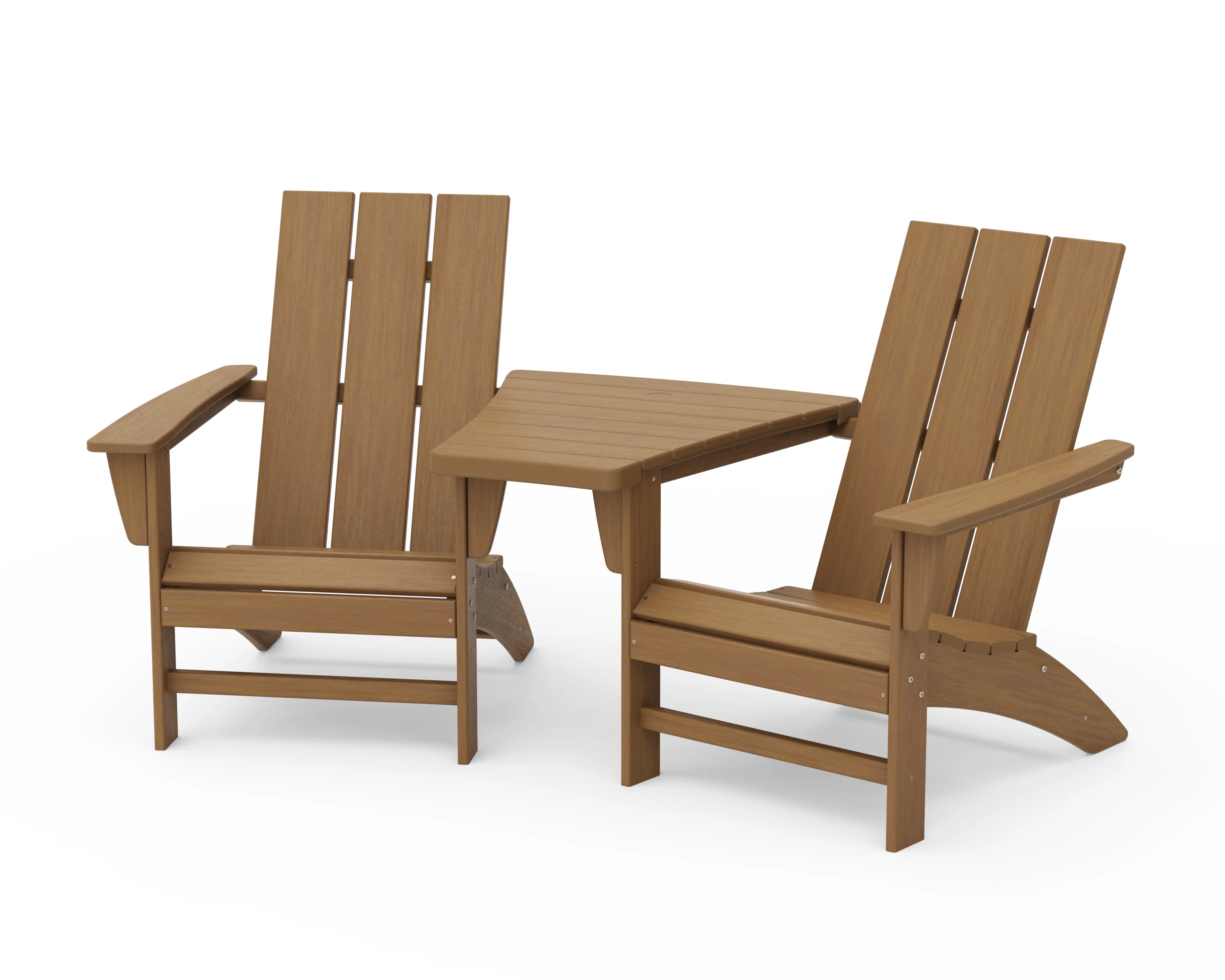 Modern 3-Piece Adirondack Set with Angled Connecting Table - Image 21