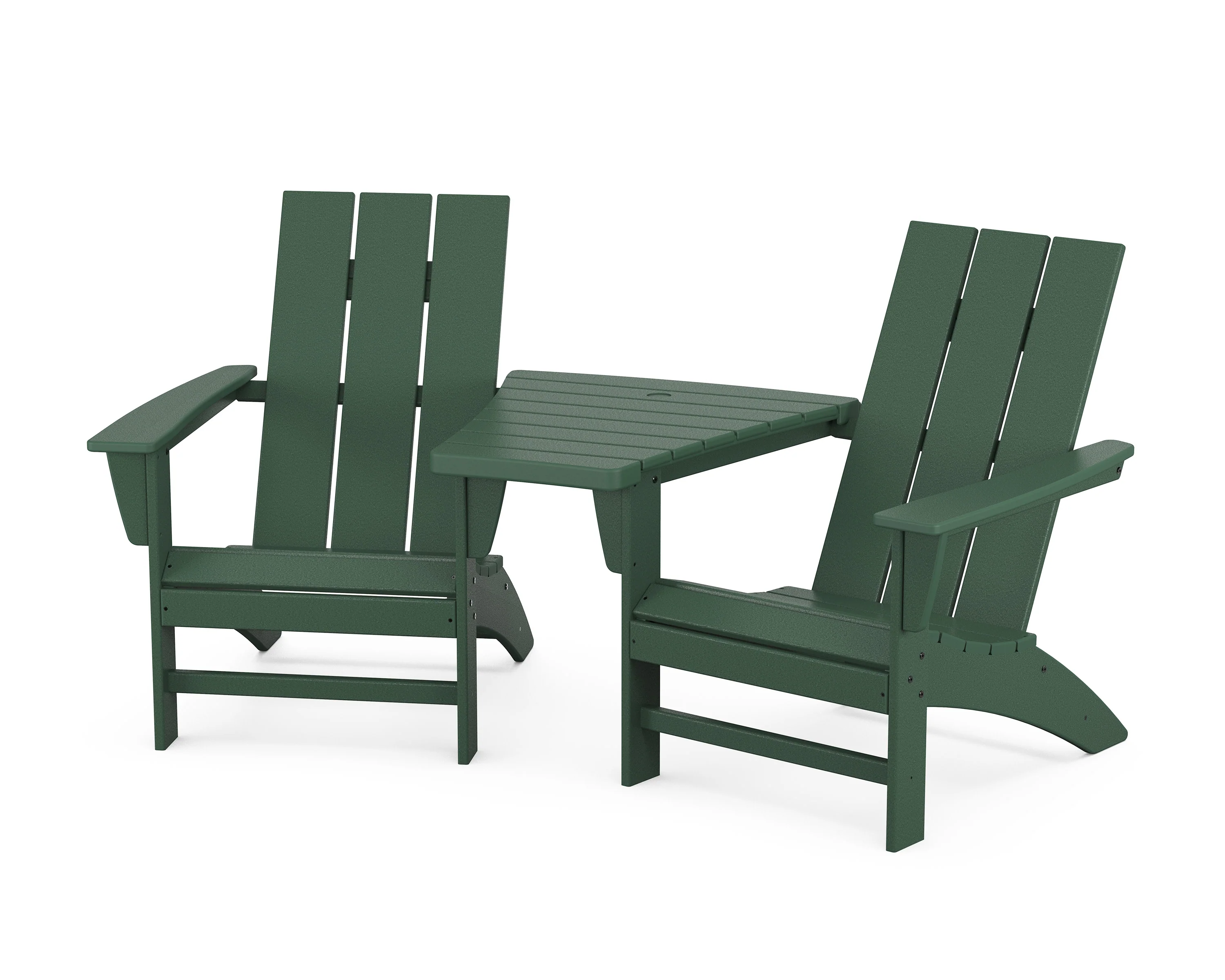 Modern 3-Piece Adirondack Set with Angled Connecting Table - Image 3