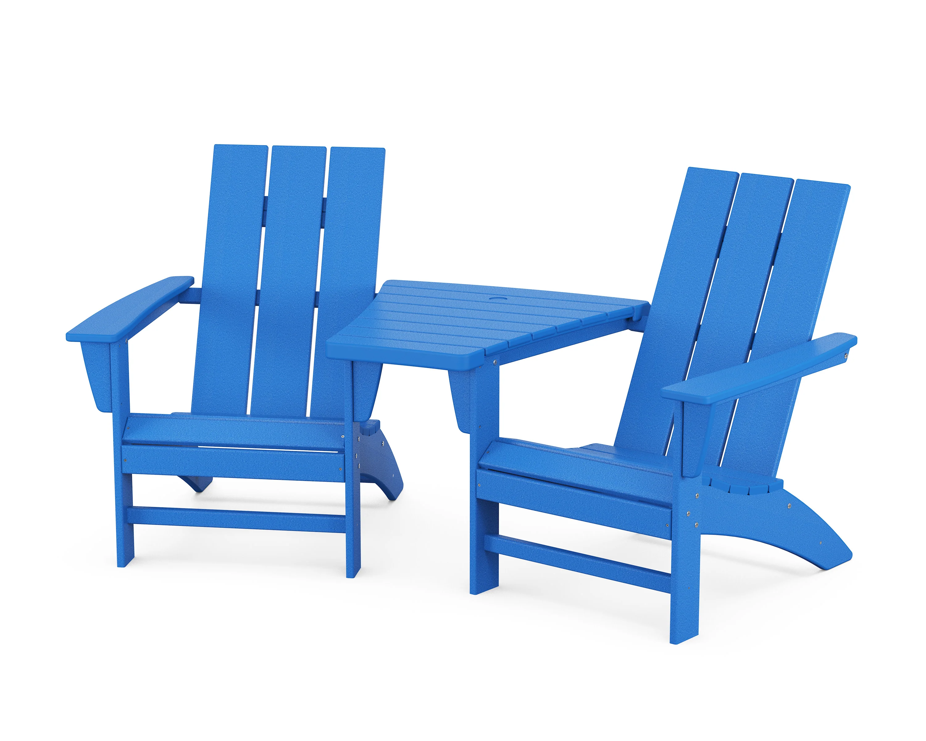 Modern 3-Piece Adirondack Set with Angled Connecting Table - Image 4