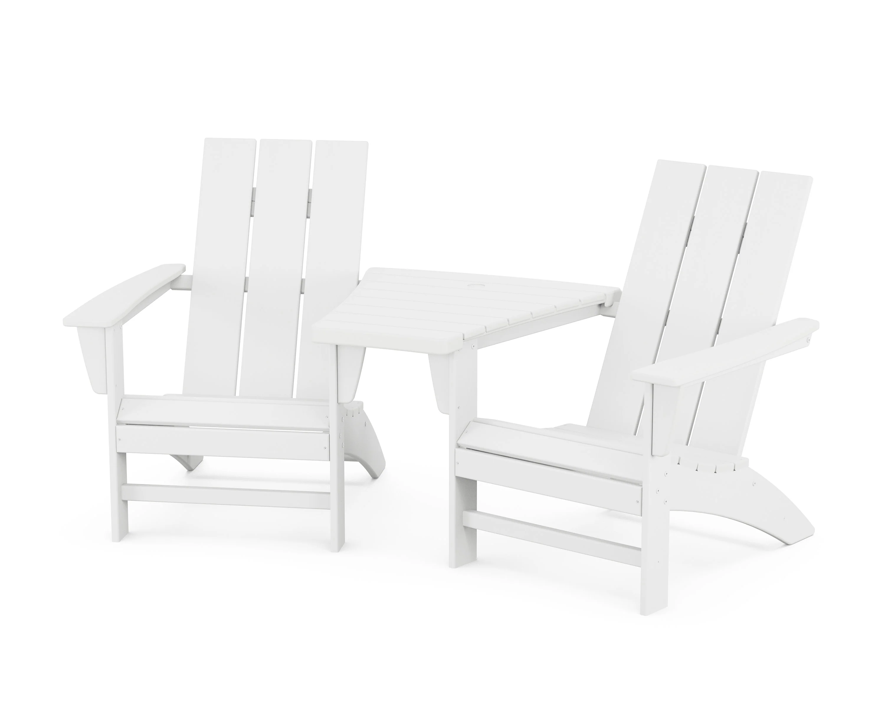 Modern 3-Piece Adirondack Set with Angled Connecting Table - Image 5