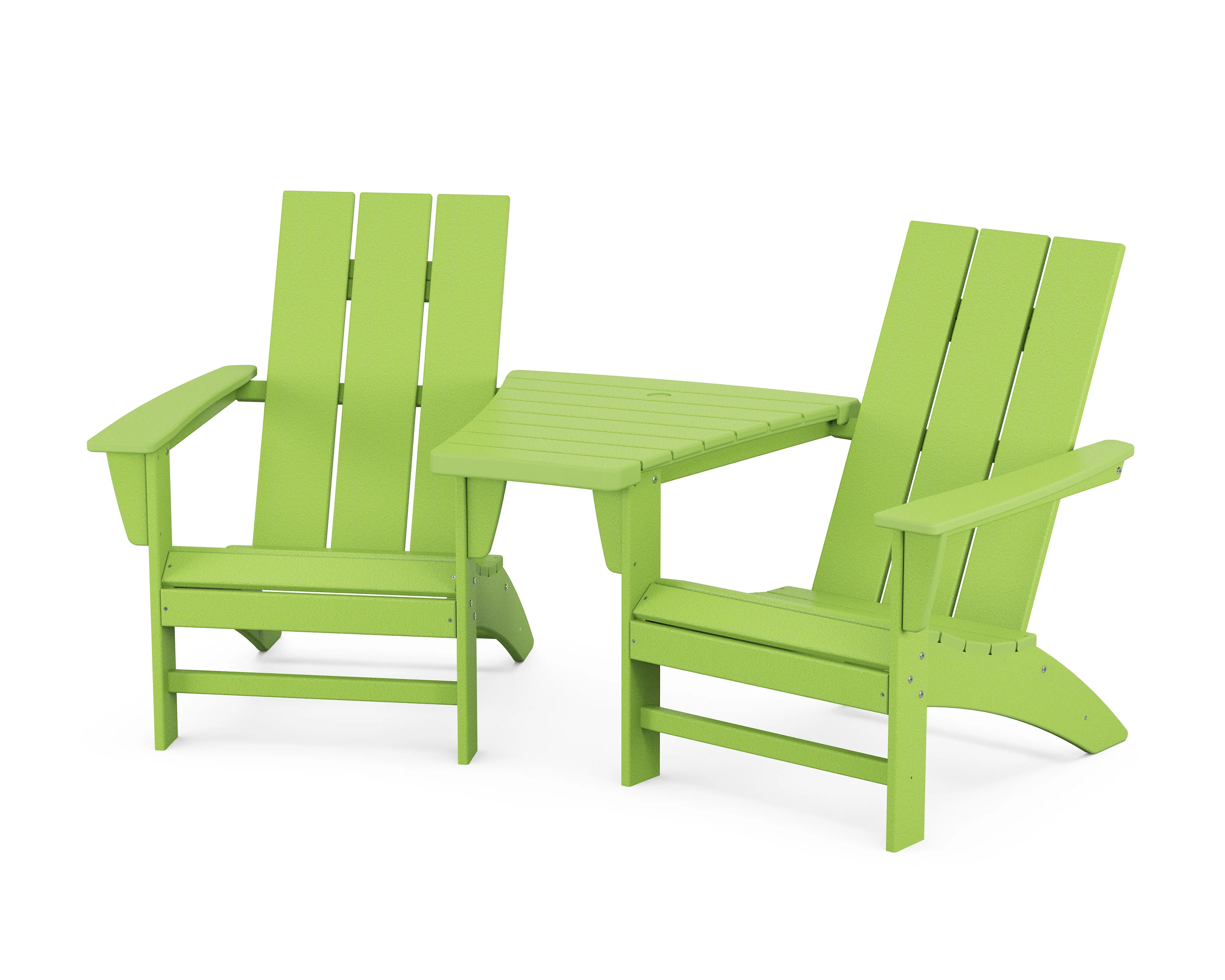 Modern 3-Piece Adirondack Set with Angled Connecting Table - Image 9