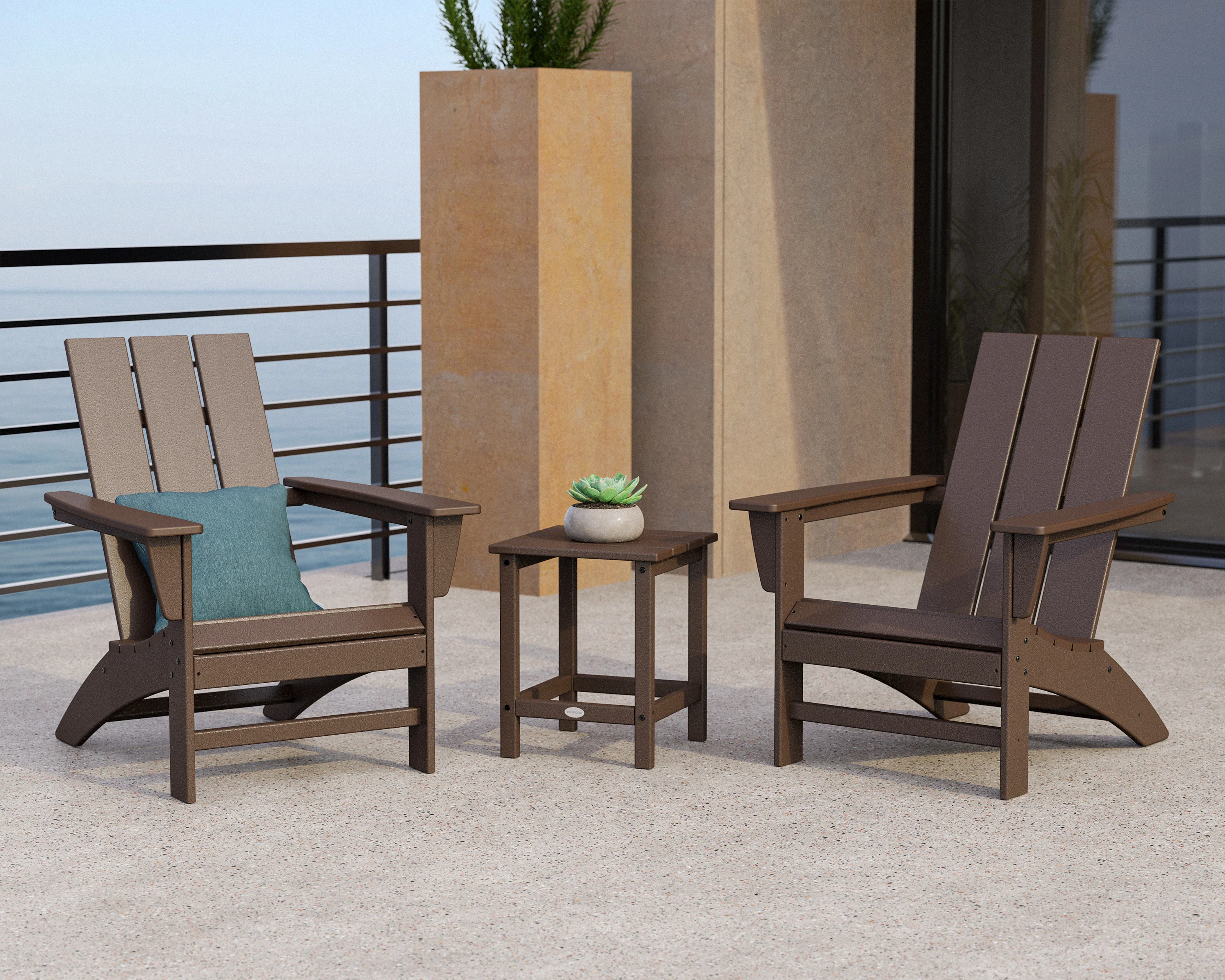 Modern 3-Piece Adirondack Set with Long Island 18" Side Table - Image 2