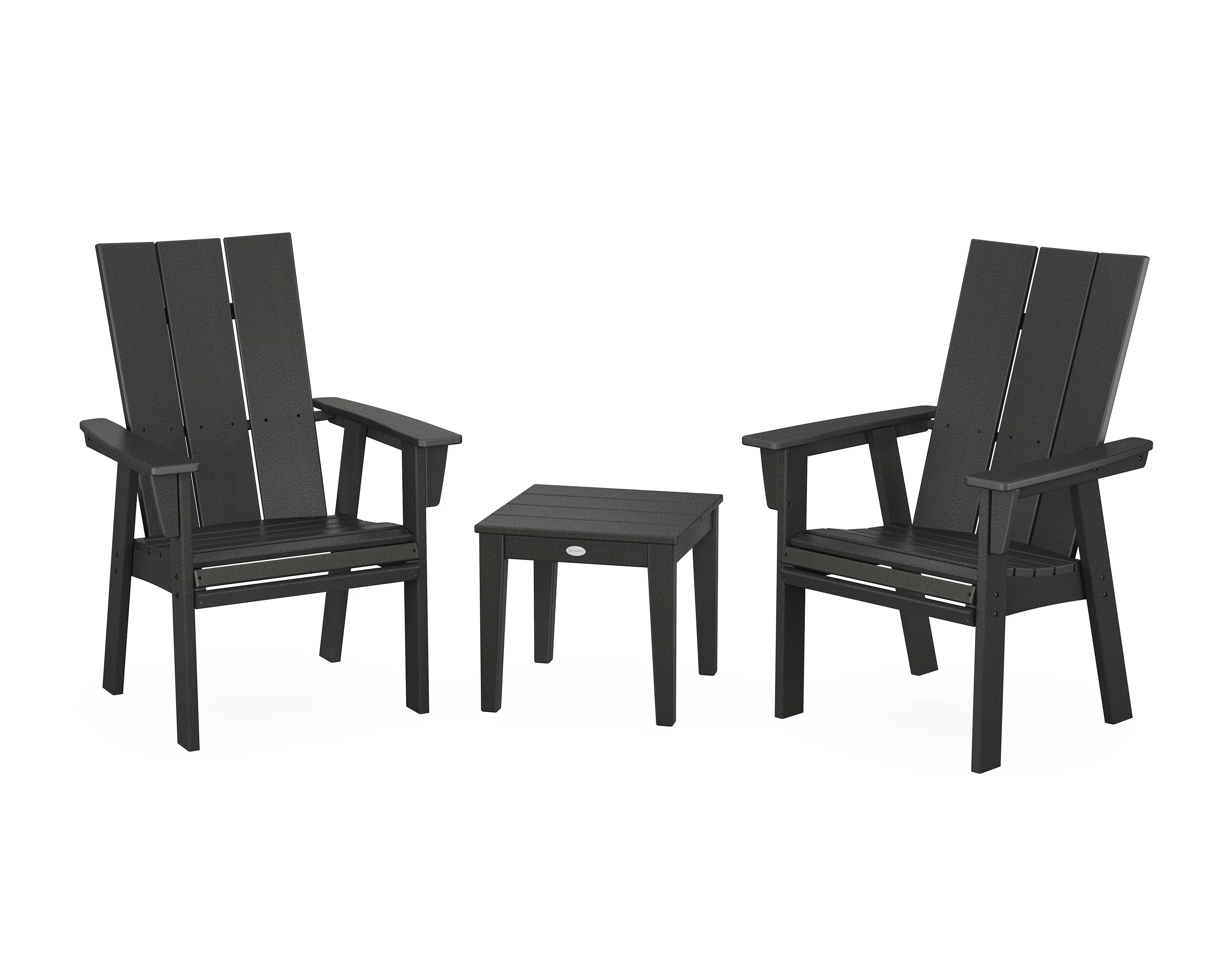 Modern 3-Piece Curveback Upright Adirondack Chair Set - Image 2