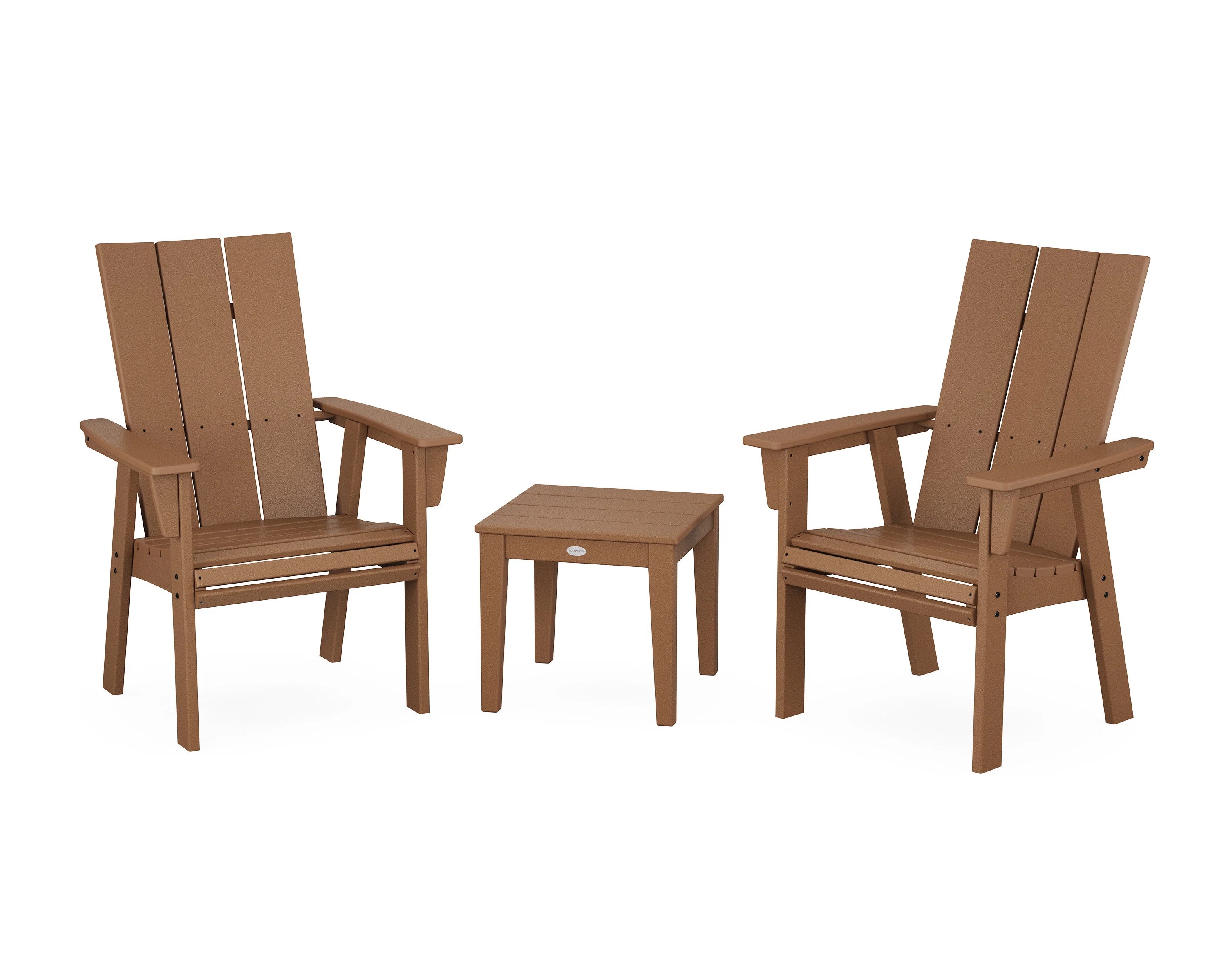 Modern 3-Piece Curveback Upright Adirondack Chair Set - Image 3