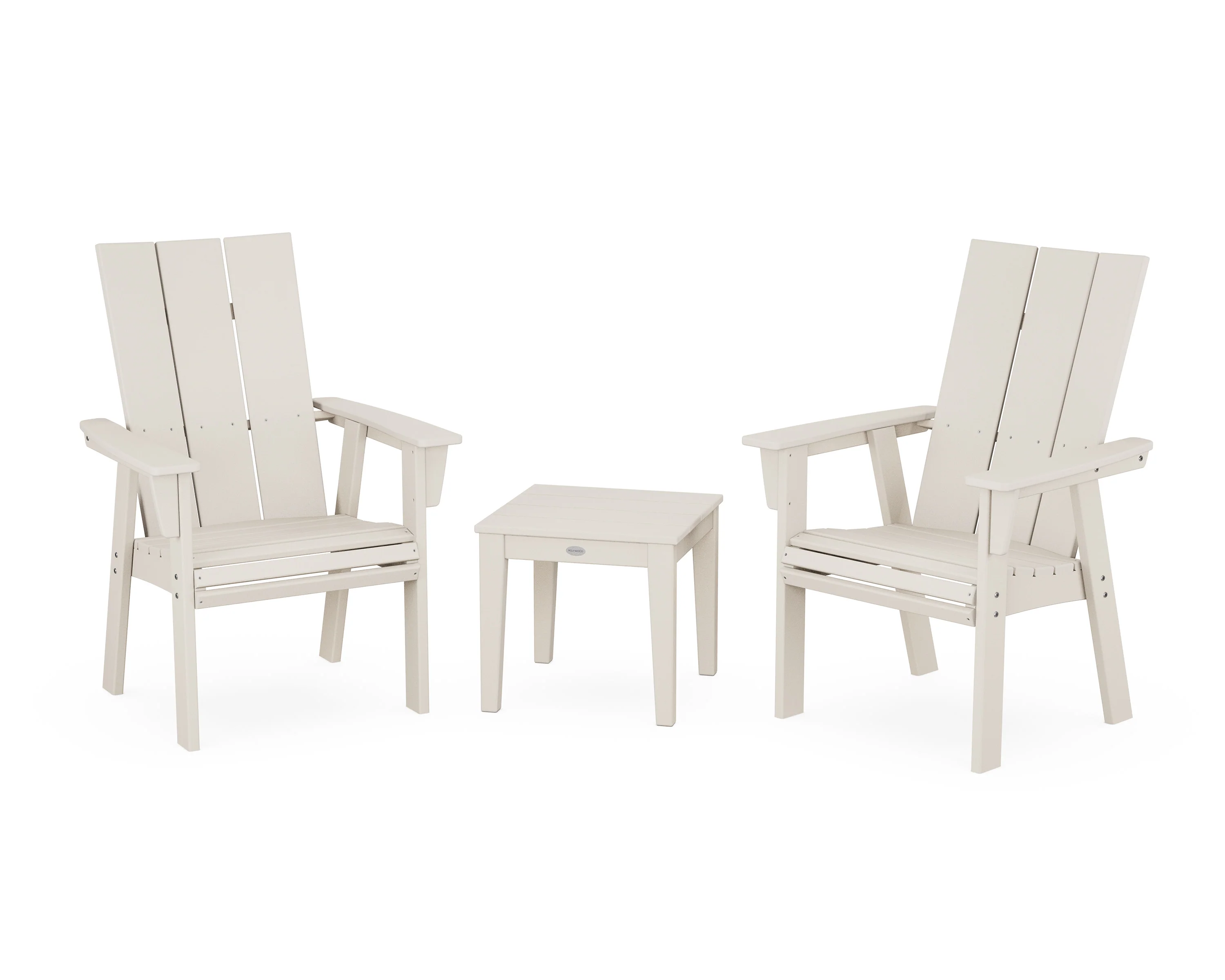 Modern 3-Piece Curveback Upright Adirondack Chair Set - Image 4