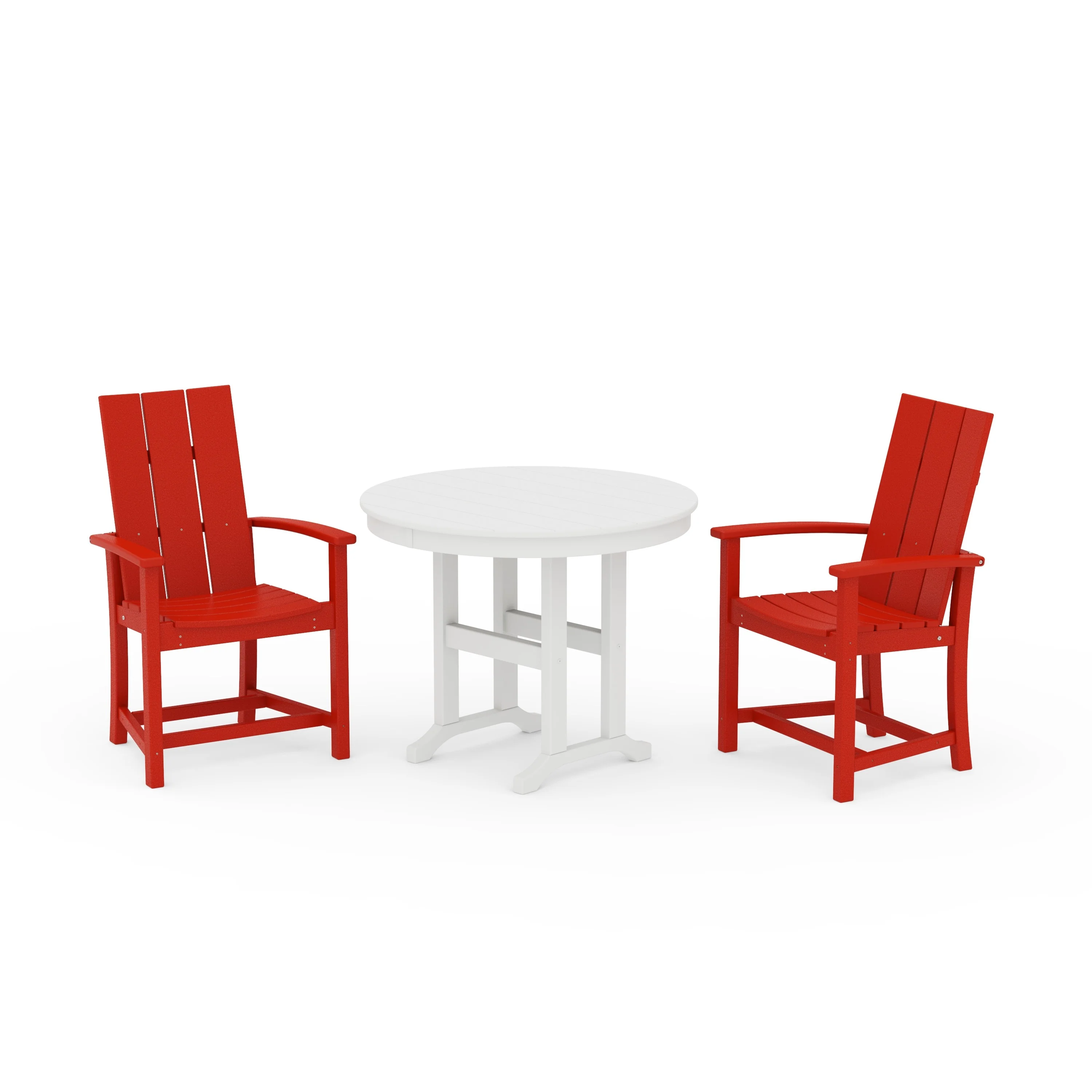 Modern Adirondack 3-Piece Round Farmhouse Dining Set - Image 10