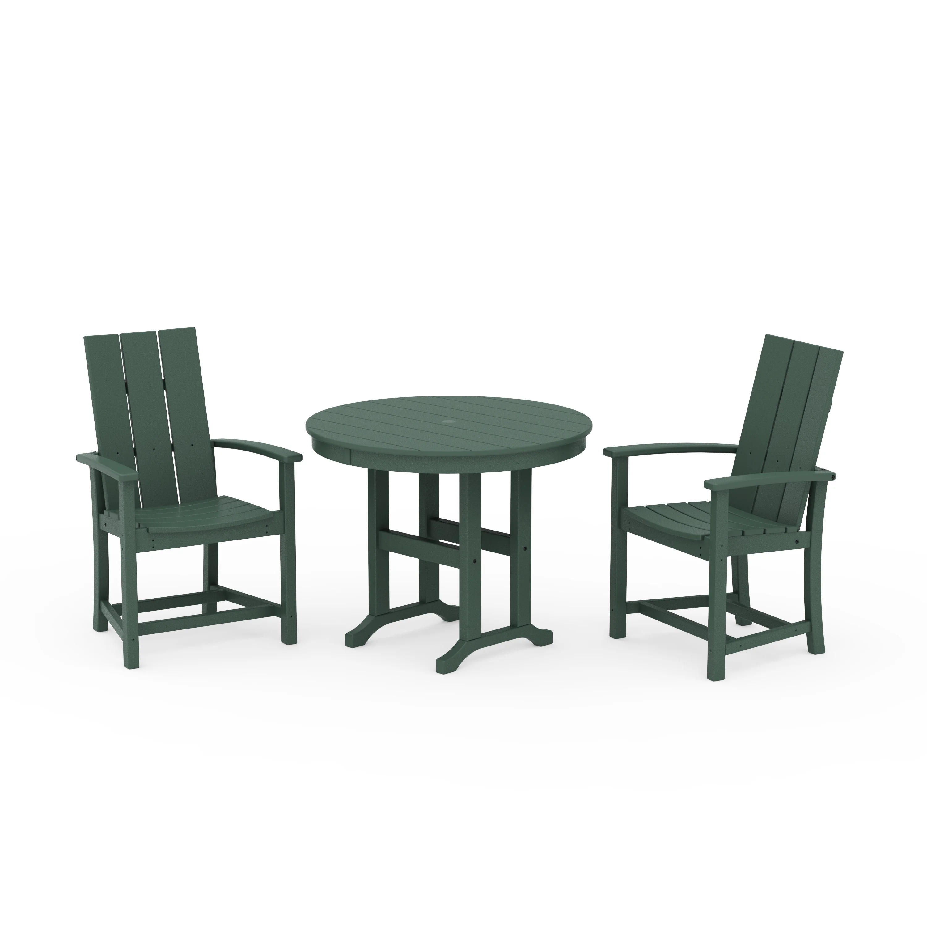 Modern Adirondack 3-Piece Round Farmhouse Dining Set - Image 11