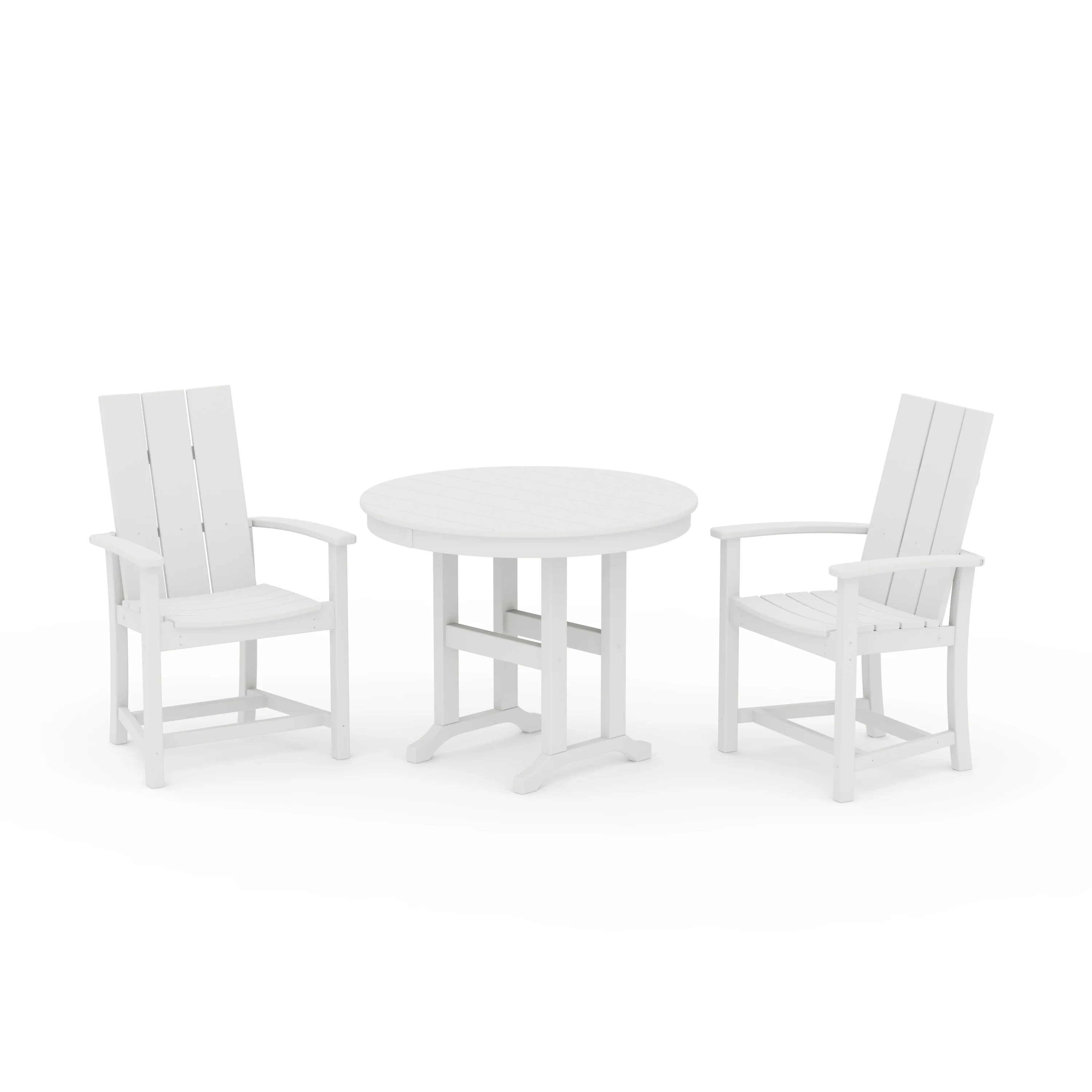 Modern Adirondack 3-Piece Round Farmhouse Dining Set - Image 4