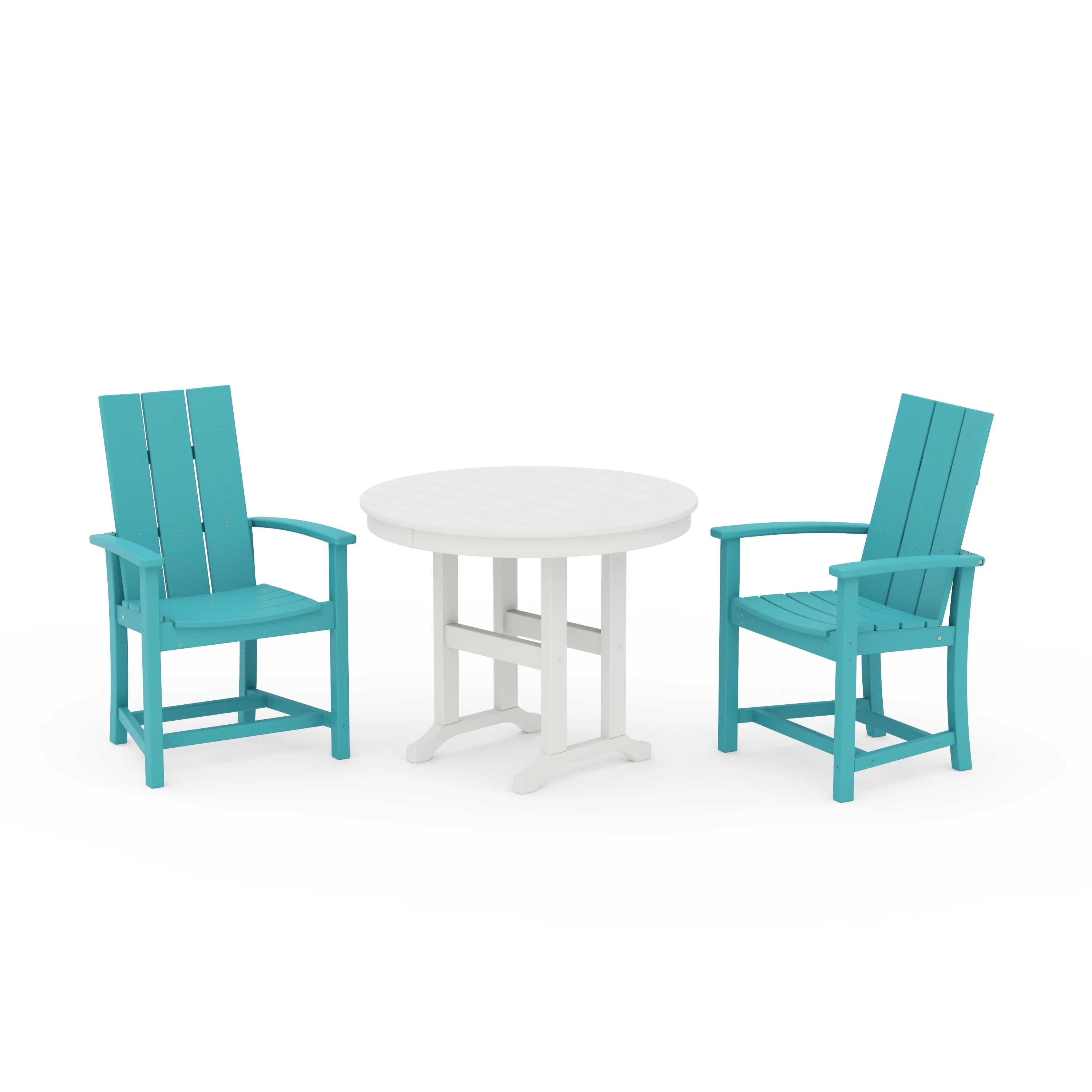 Modern Adirondack 3-Piece Round Farmhouse Dining Set - Image 5